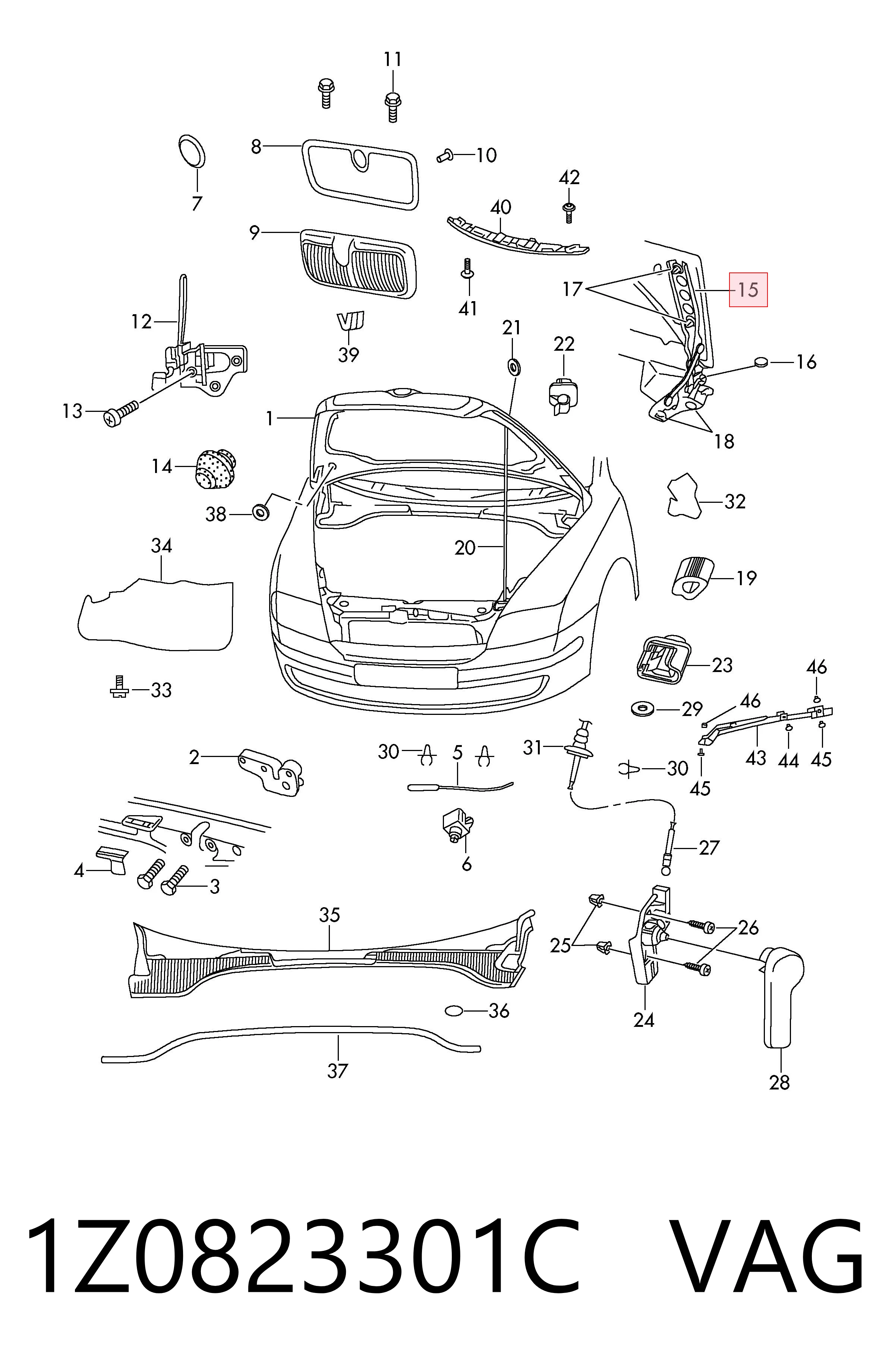 1Z0823301C VAG Шарнир капота левый