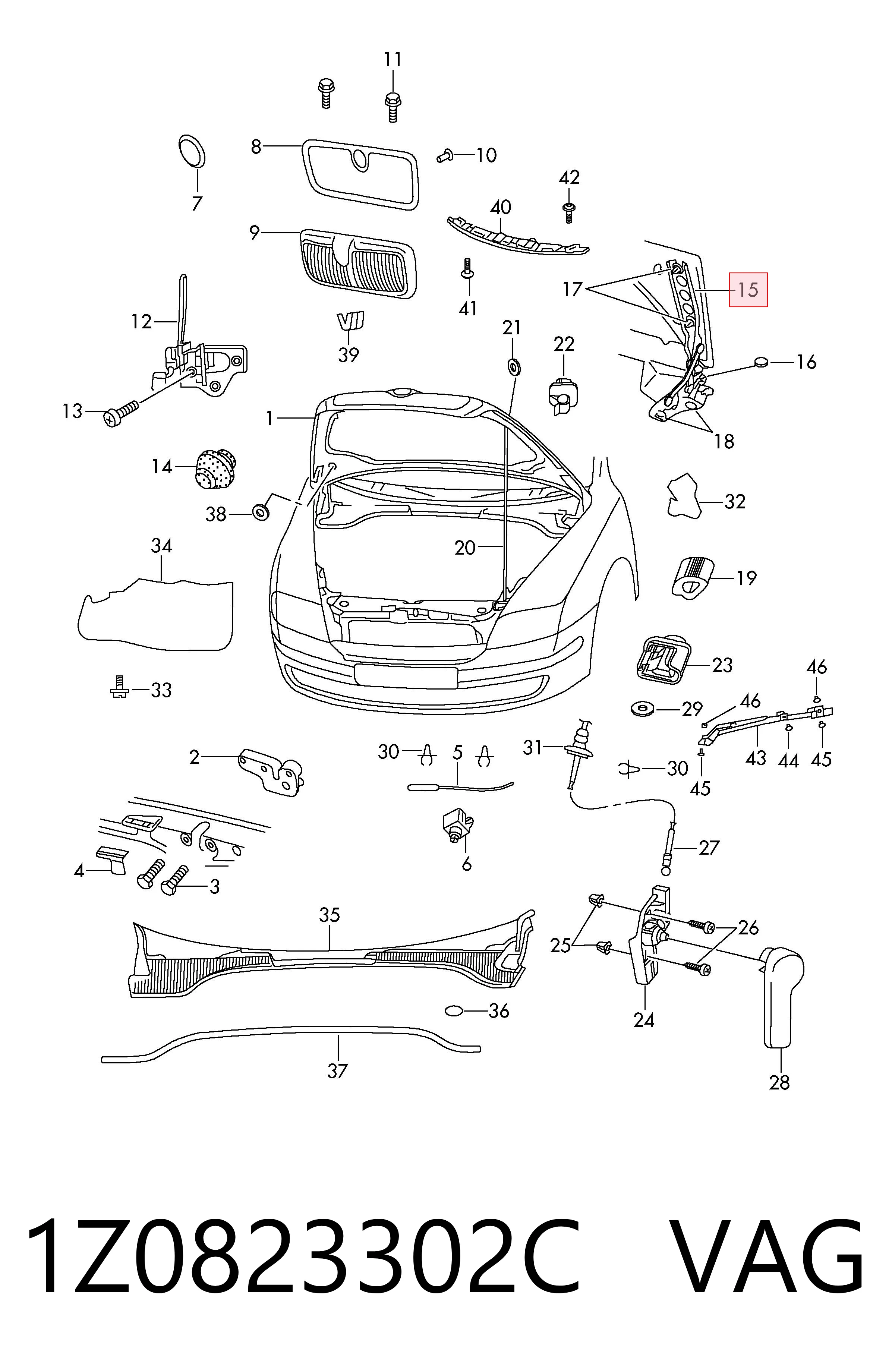 1Z0823302C VAG Шарнир капота правый