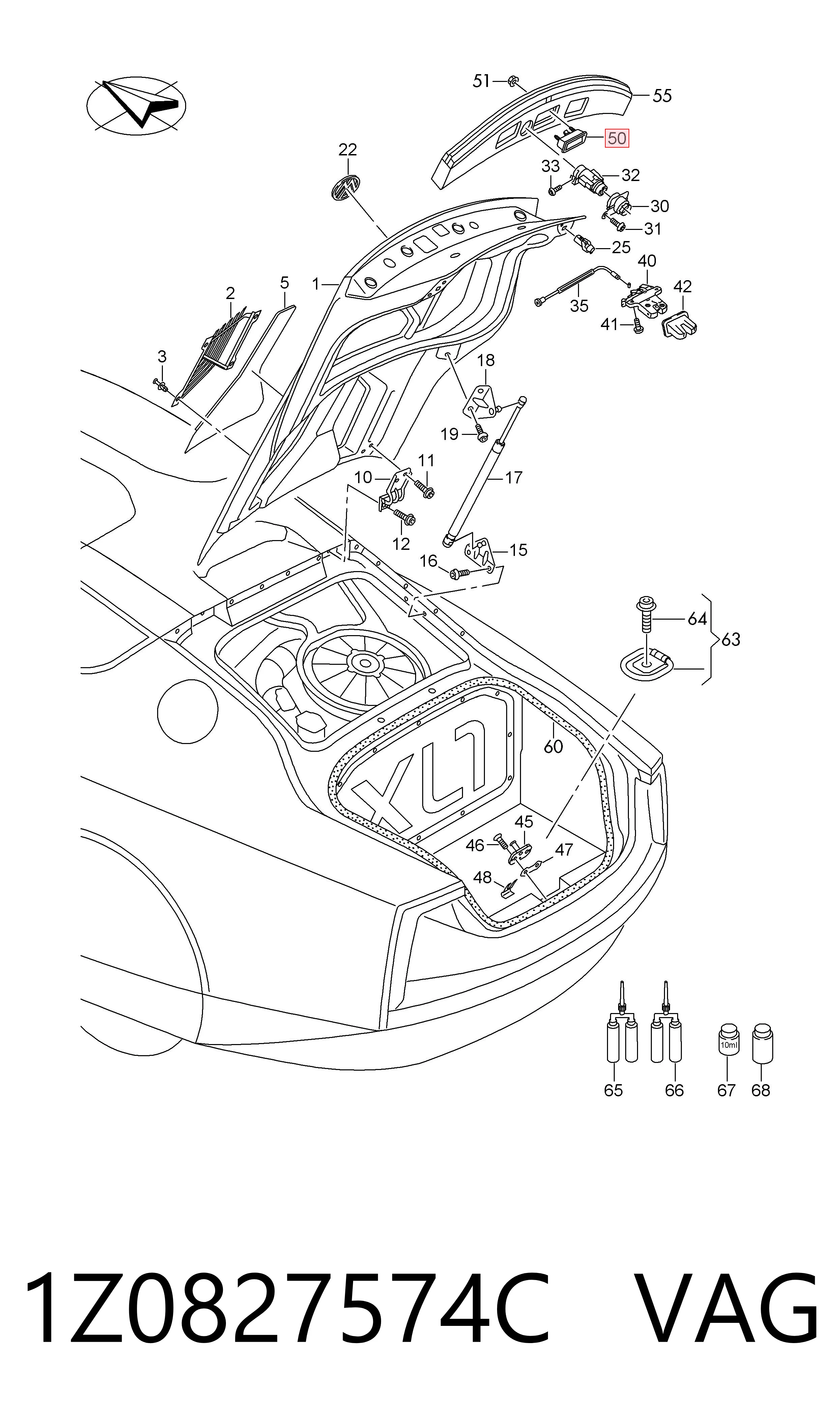 1Z0827574C VAG Ручка двери багажника, наружная