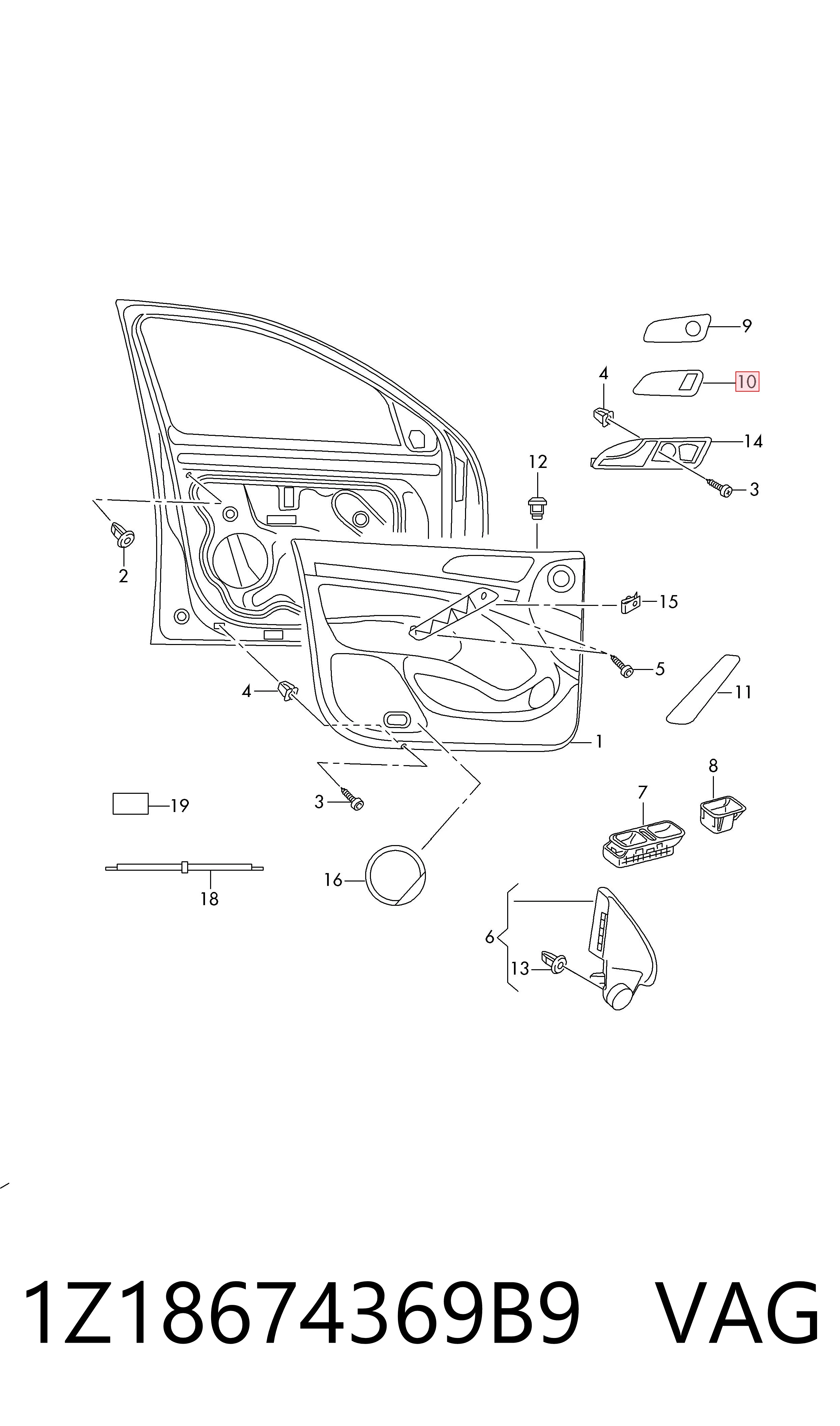  VAG 1Z18674369B9 цена, от 5.65 USD