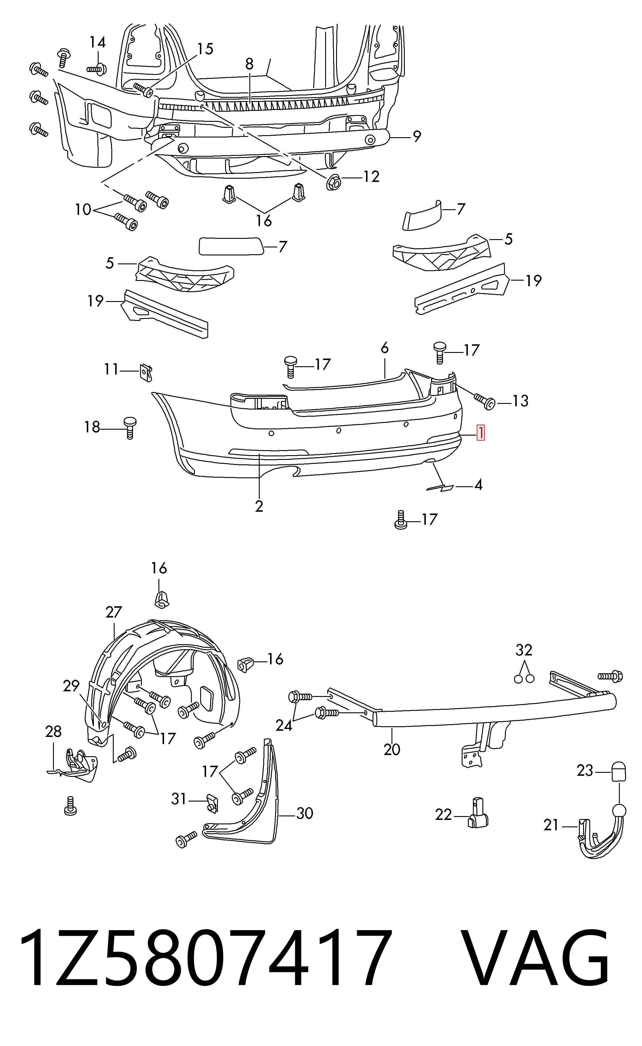 Бампер задний Polcar 6923962 цена, от 42.18 USD