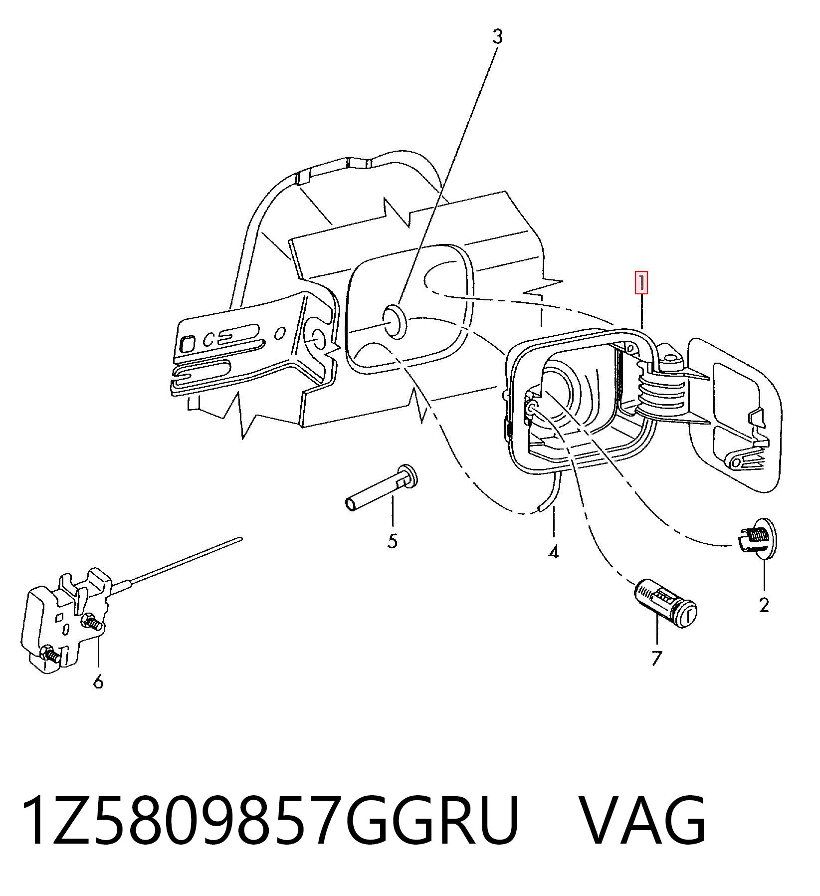 1Z5809857GGRU VAG Дверка бензобака