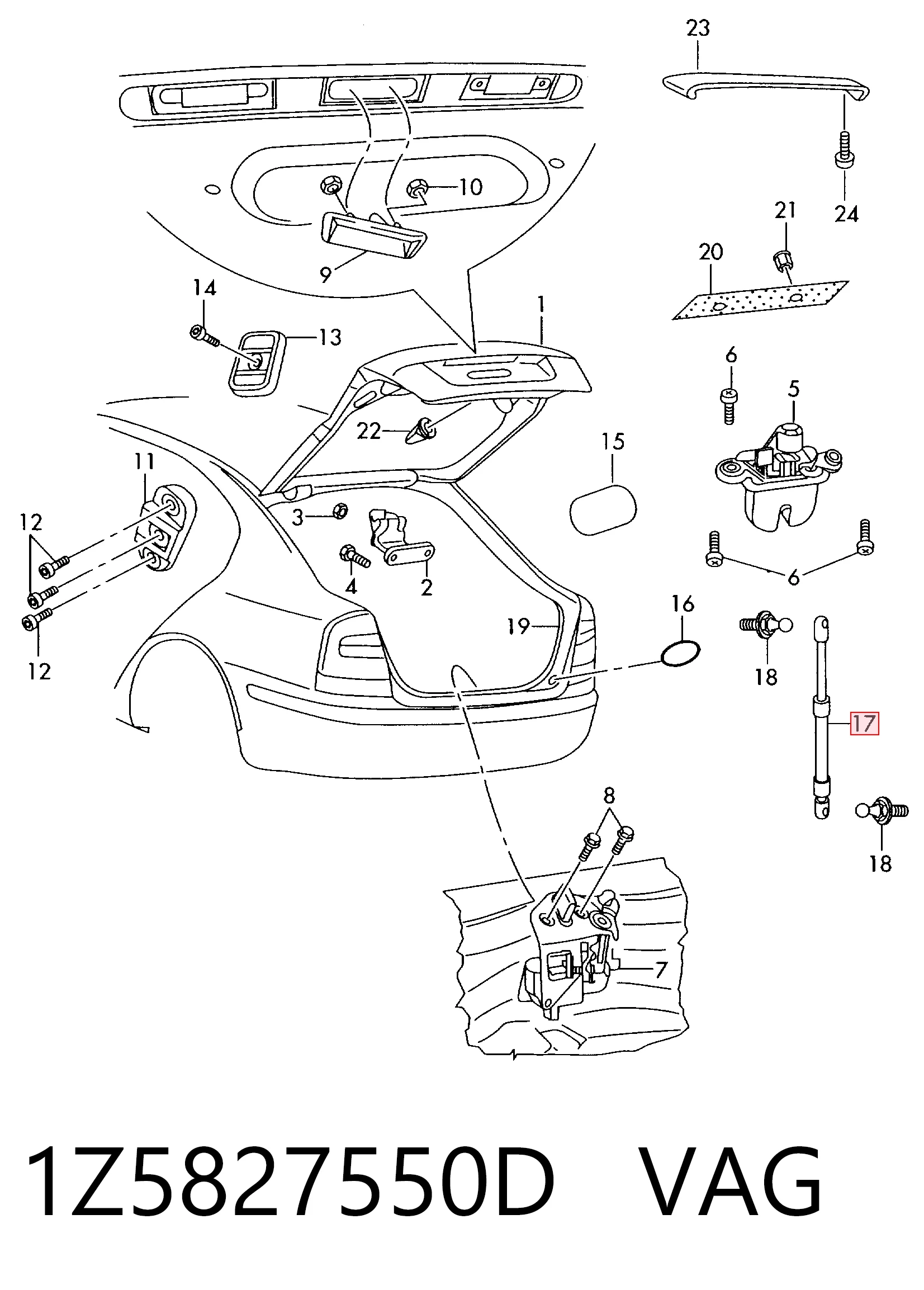 Амортизатор задней двери VAG 1Z5827550D цена, от 10.06 USD