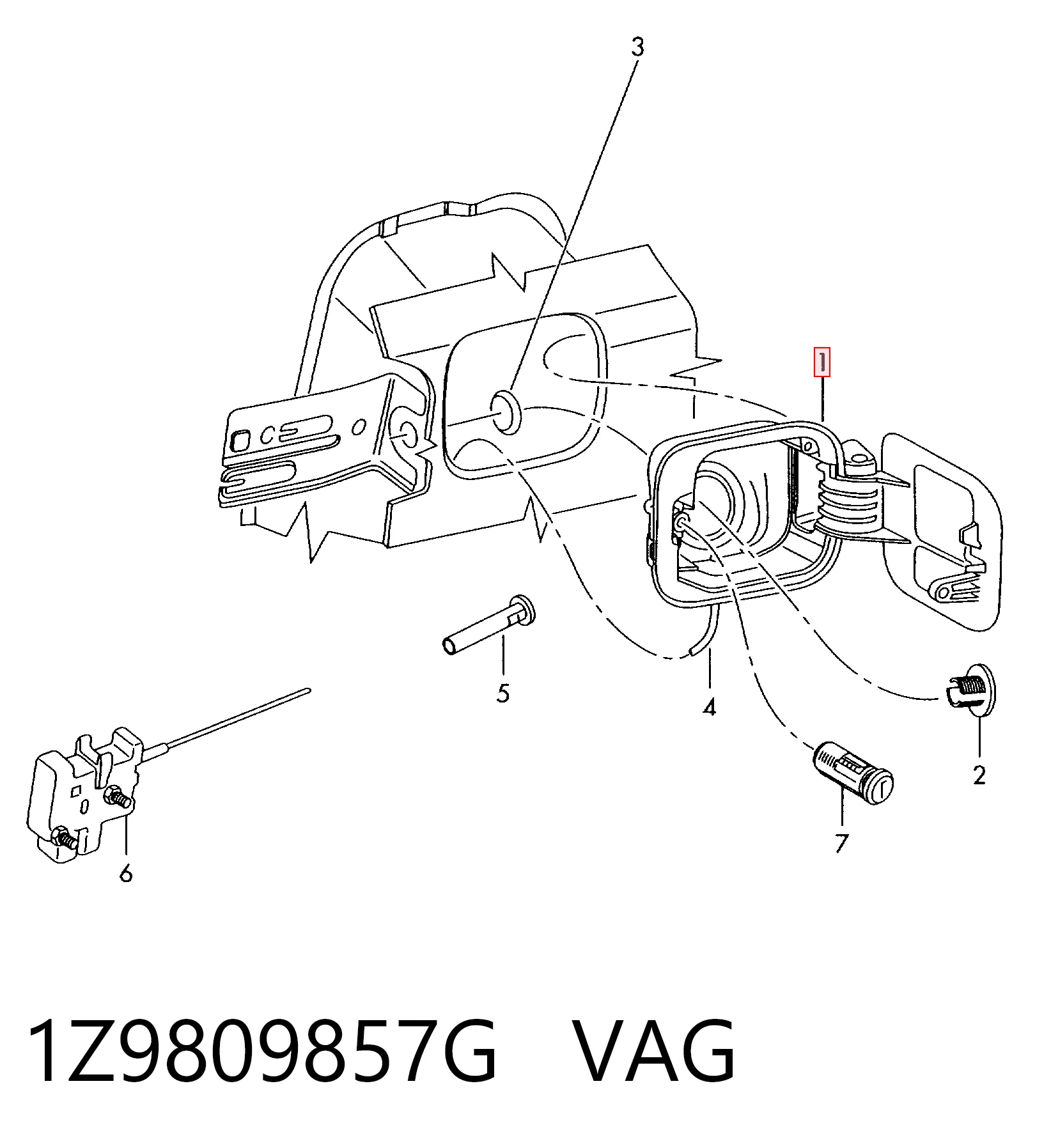 1Z9809857G VAG Дверка бензобака