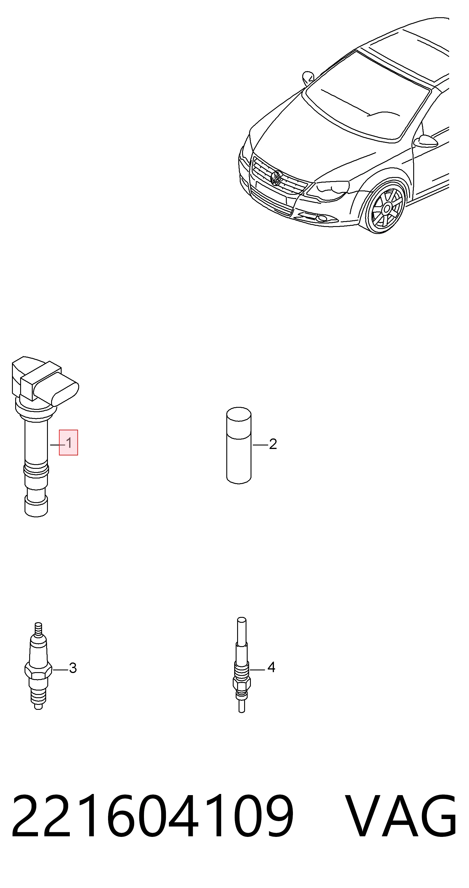 Катушка зажигания VAG 221604109