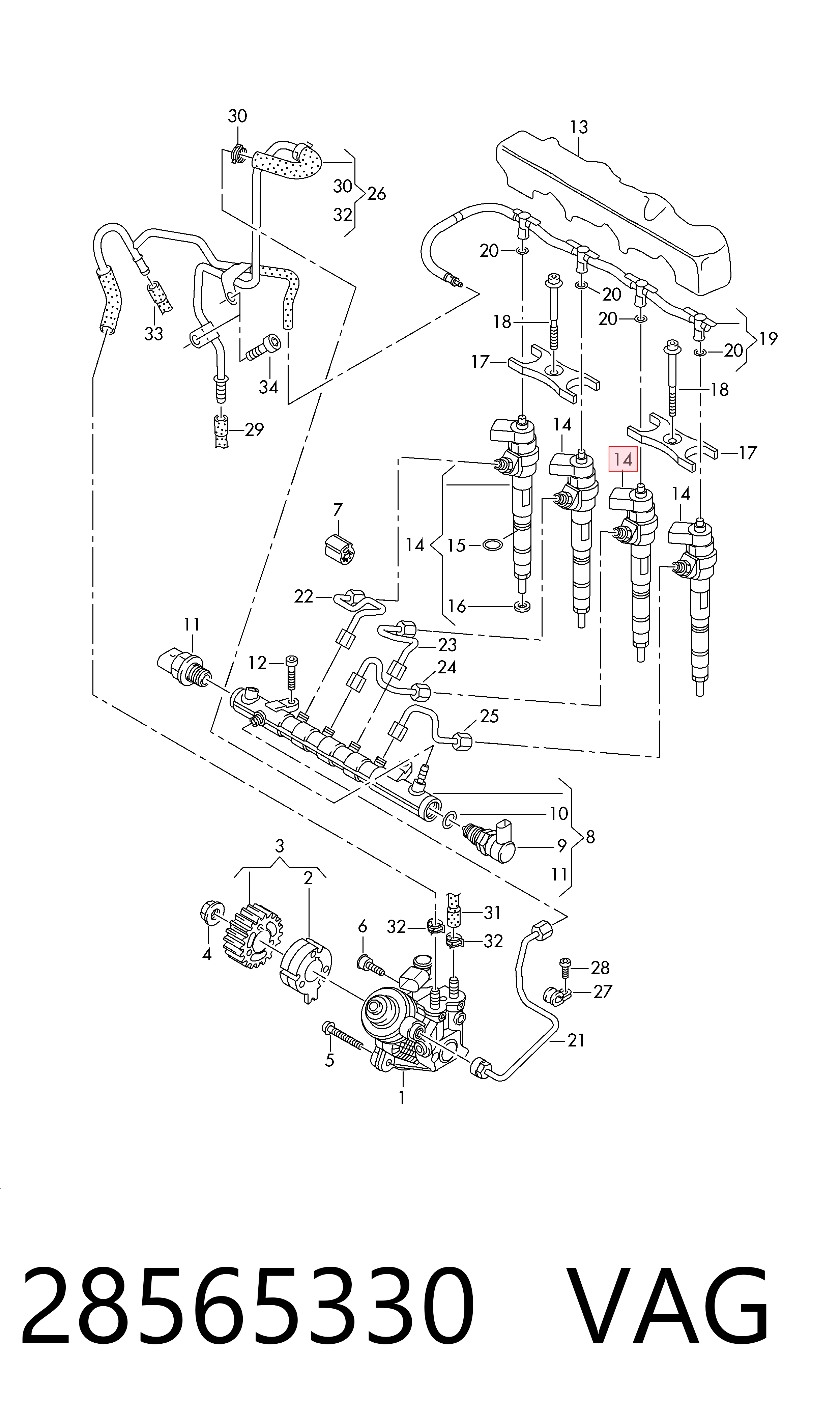 Форсунка инжектора Audi A3 седан (8VS, 8VM) (2013 - 2020) цена, от 165.63 USD