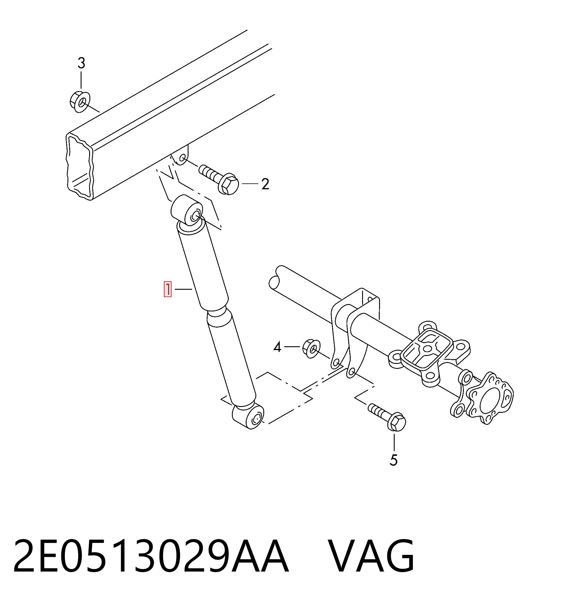 Амортизатор задний VAG 2E0513029AA