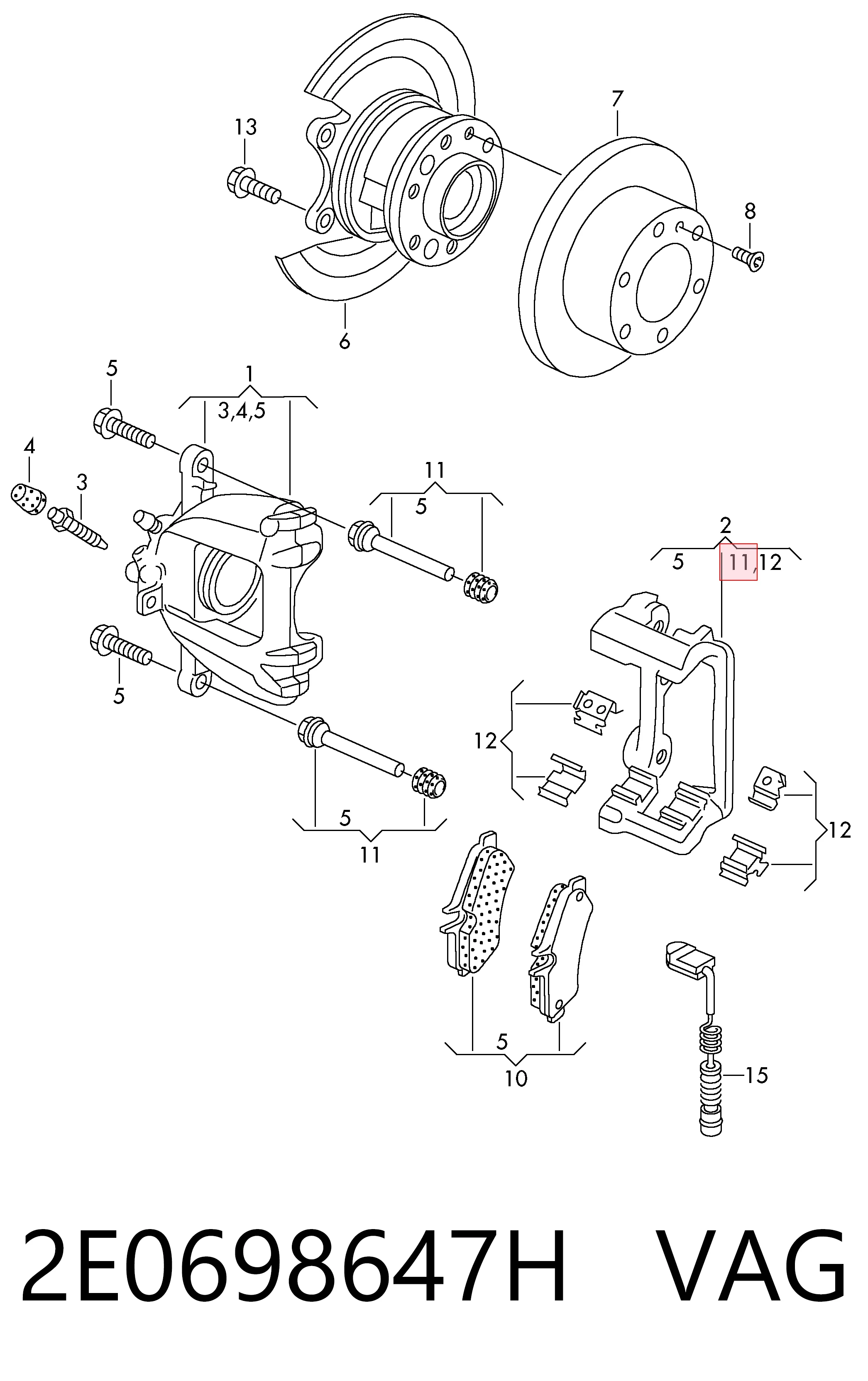 Купить Ремкомплект суппорта Фольксваген Крафтер 30-50 2E, 2EA, 2EB, 2ED, 2EH, 2EX