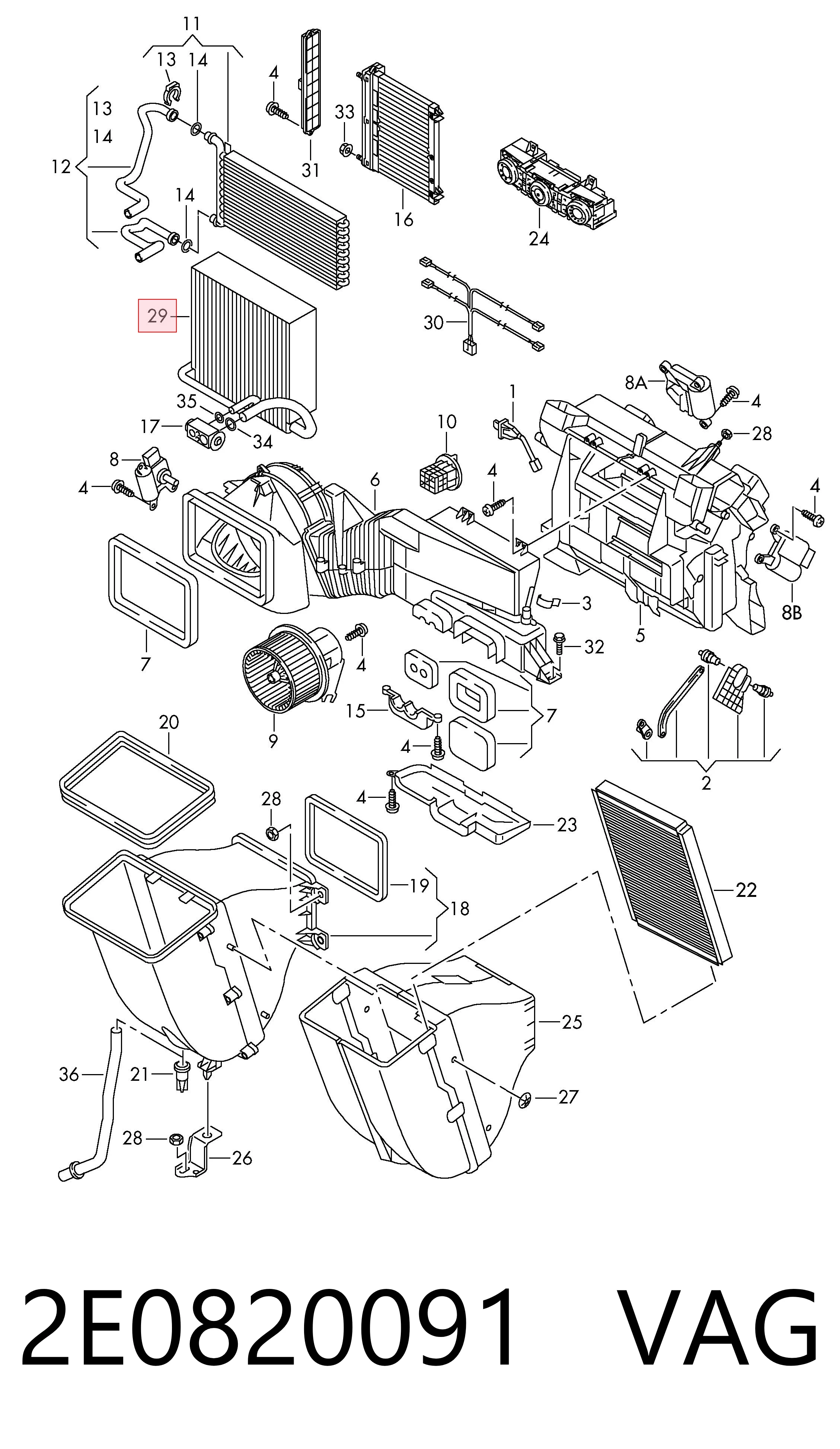 Испаритель кондиционера 1986AD4019 Bosch