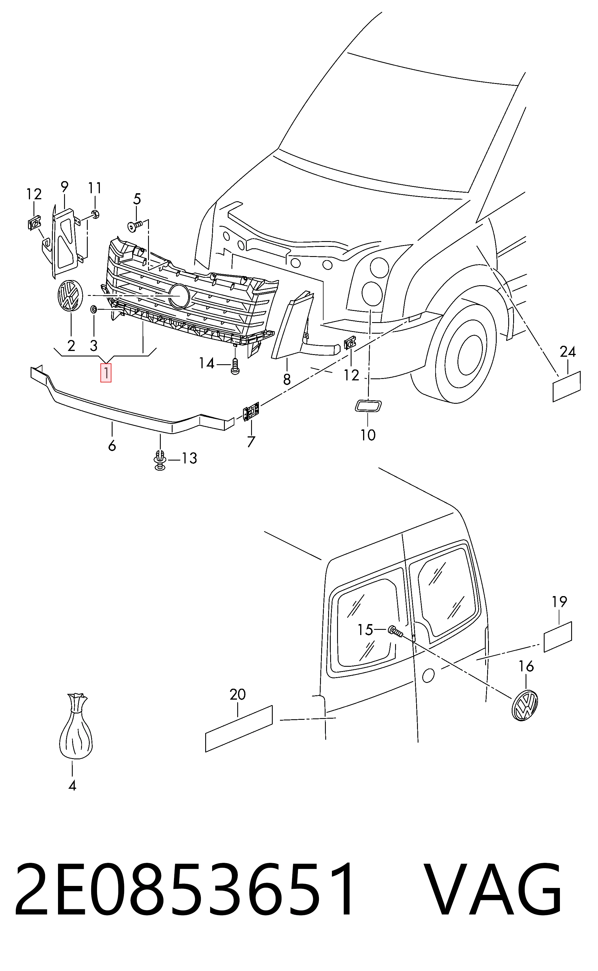  Решетка радиатора Volkswagen Crafter 
