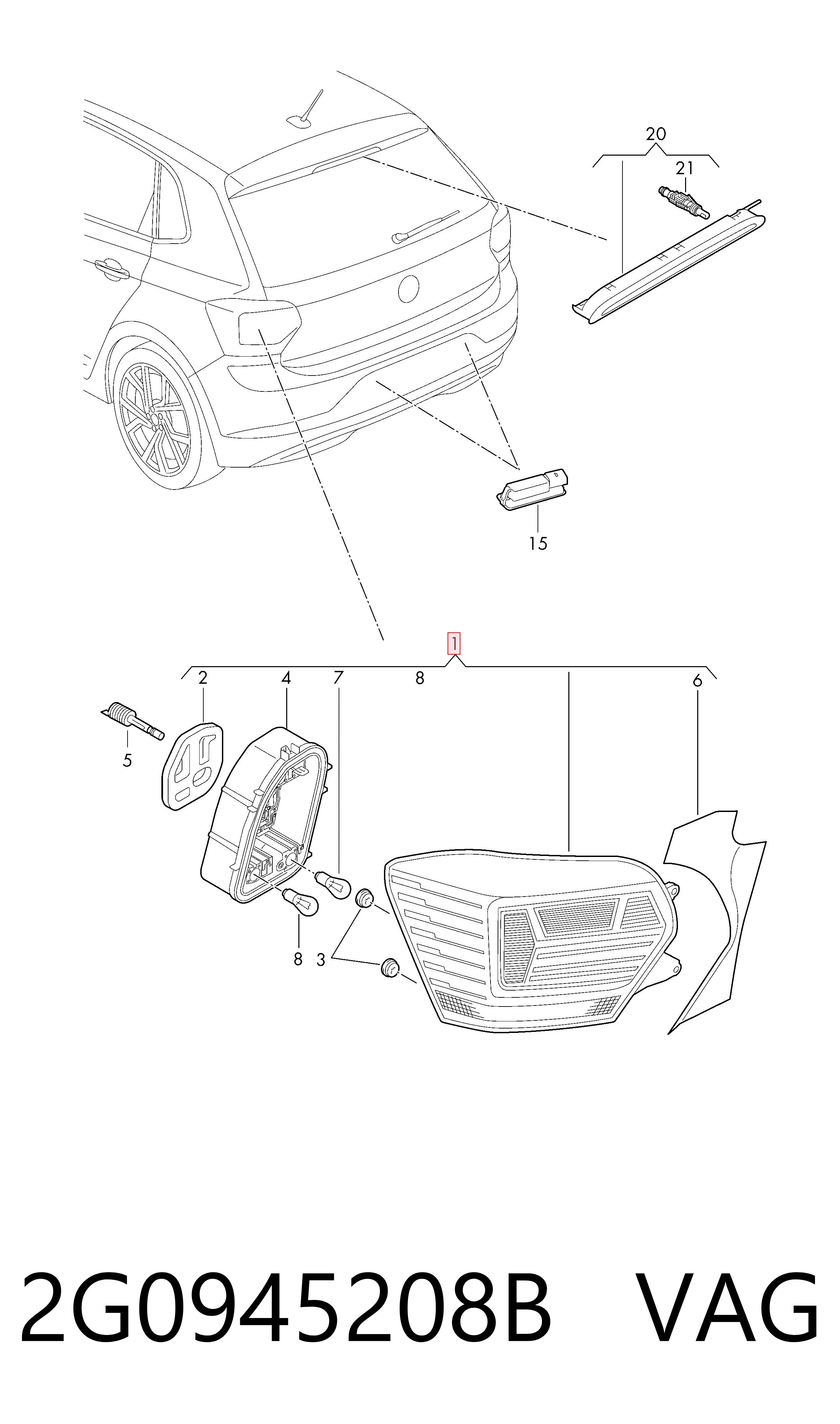 2G0945208B VAG Фонари задние