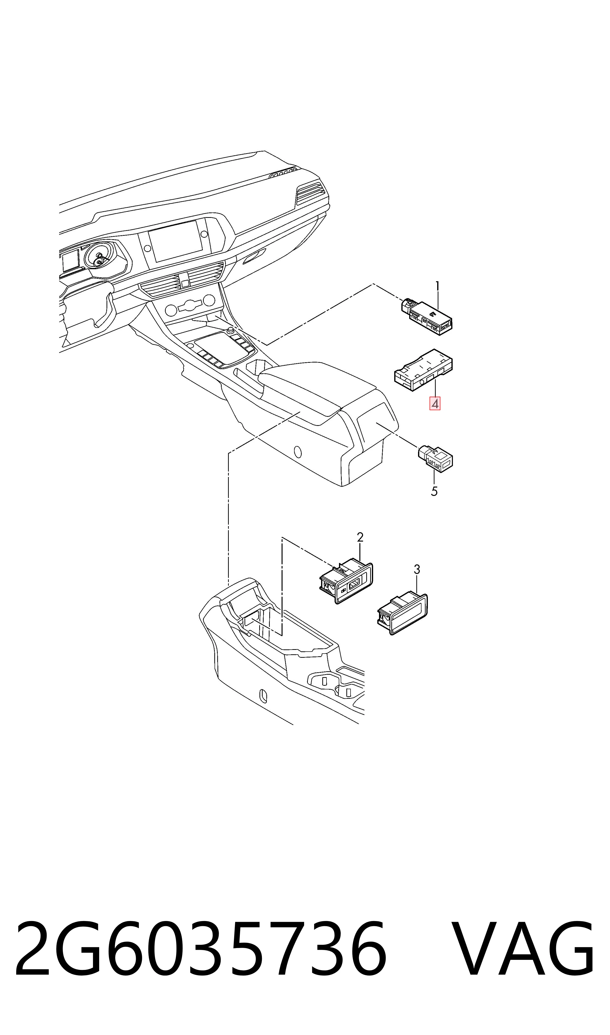 2G6035736 VAG USB-разветвитель