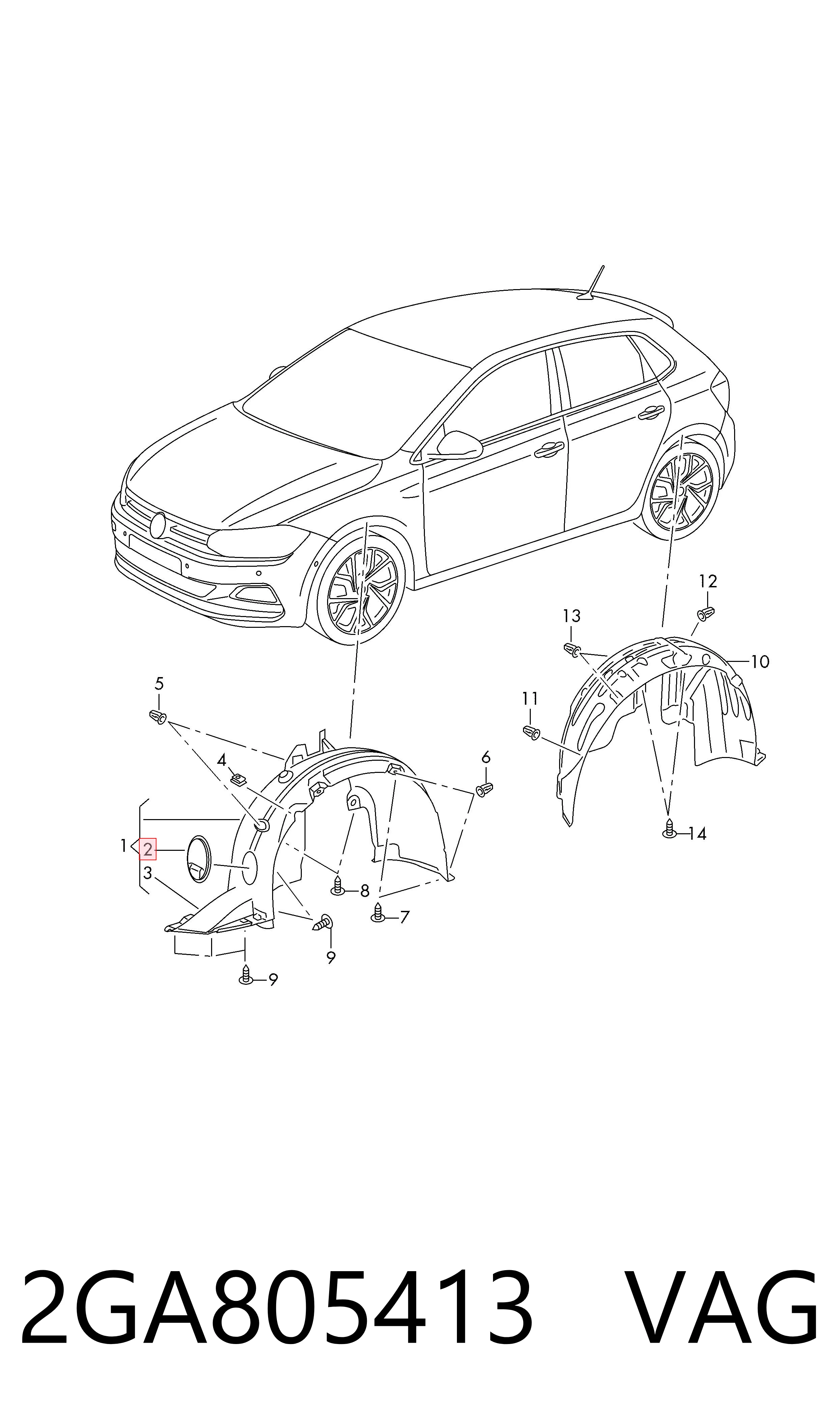 Купить 2GA805413 VAG Заглушка днища пола