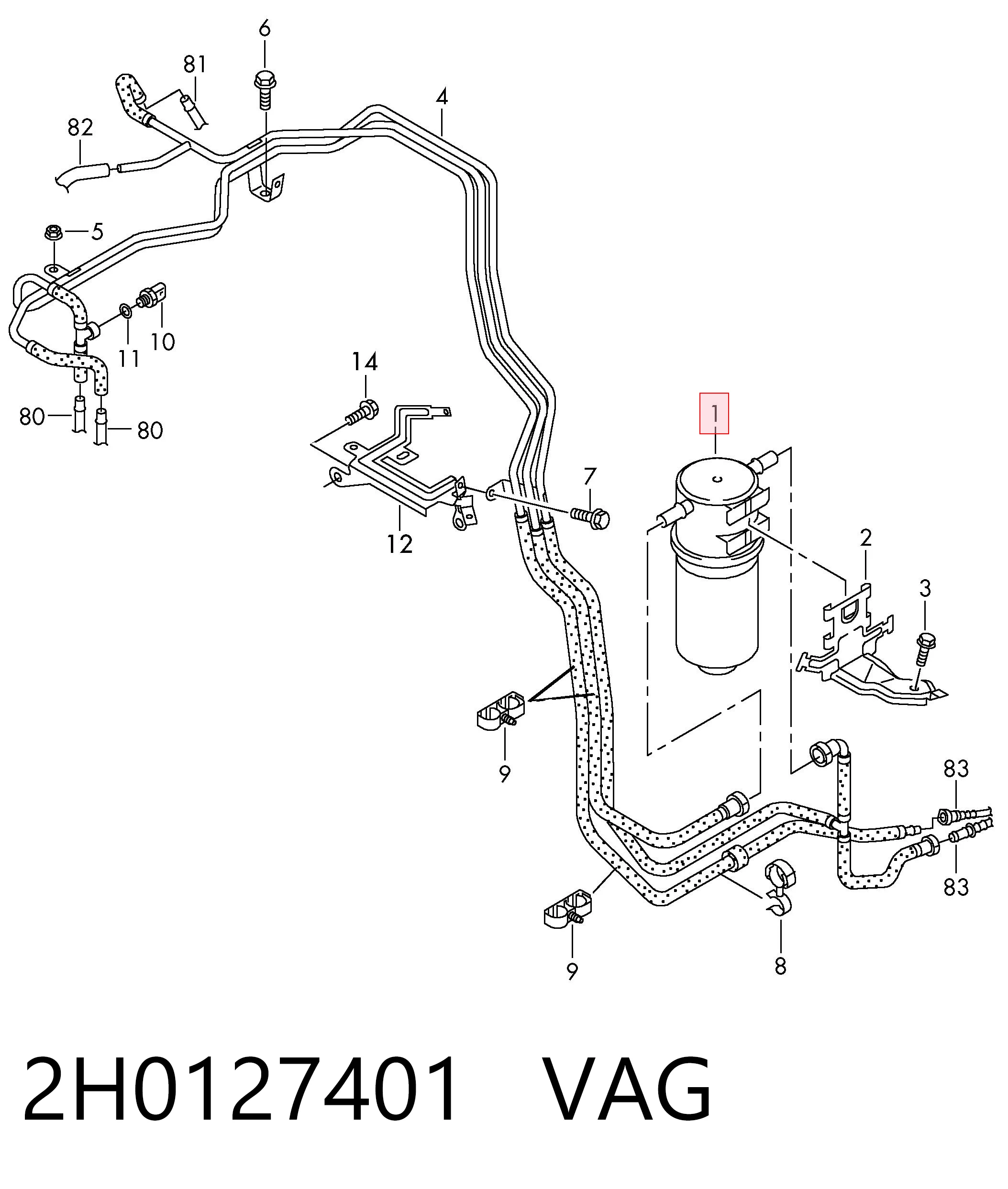 Фильтр тонкой очистки топлива VAG 2H0127401 цена, от 24.36 USD