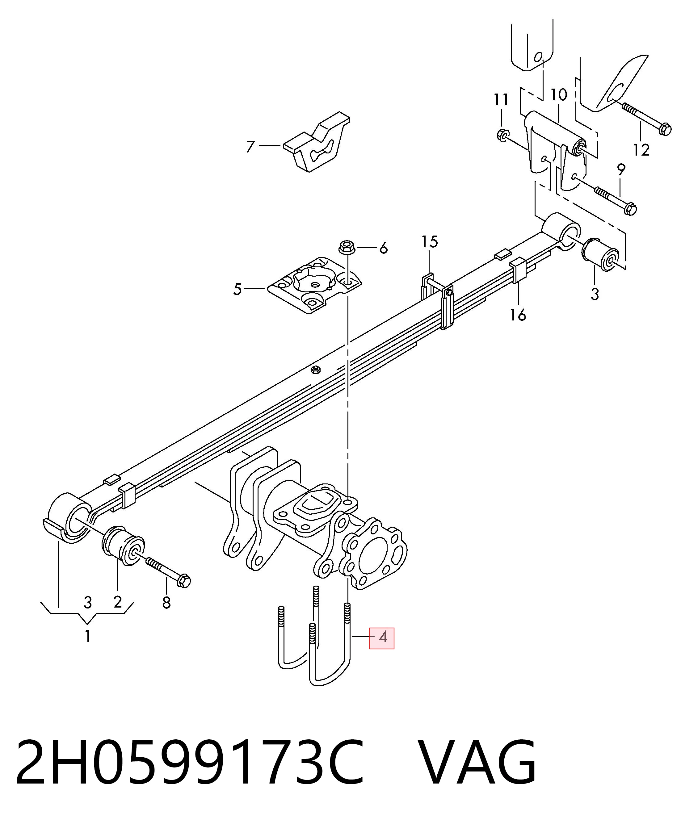 2H0599173C VAG Скоба рессоры