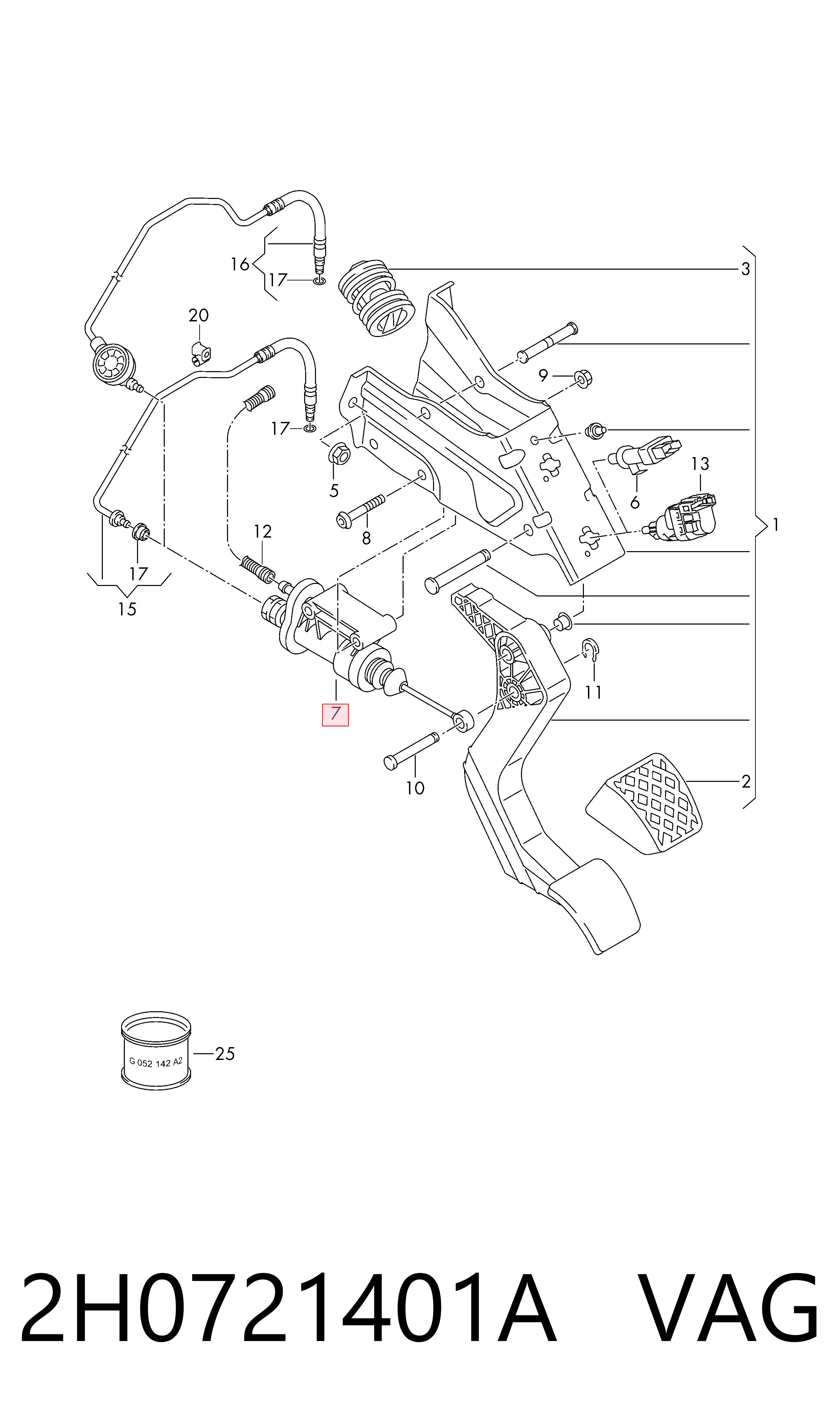 ГЦС VAG 2H0721401A цена, от 29.42 USD