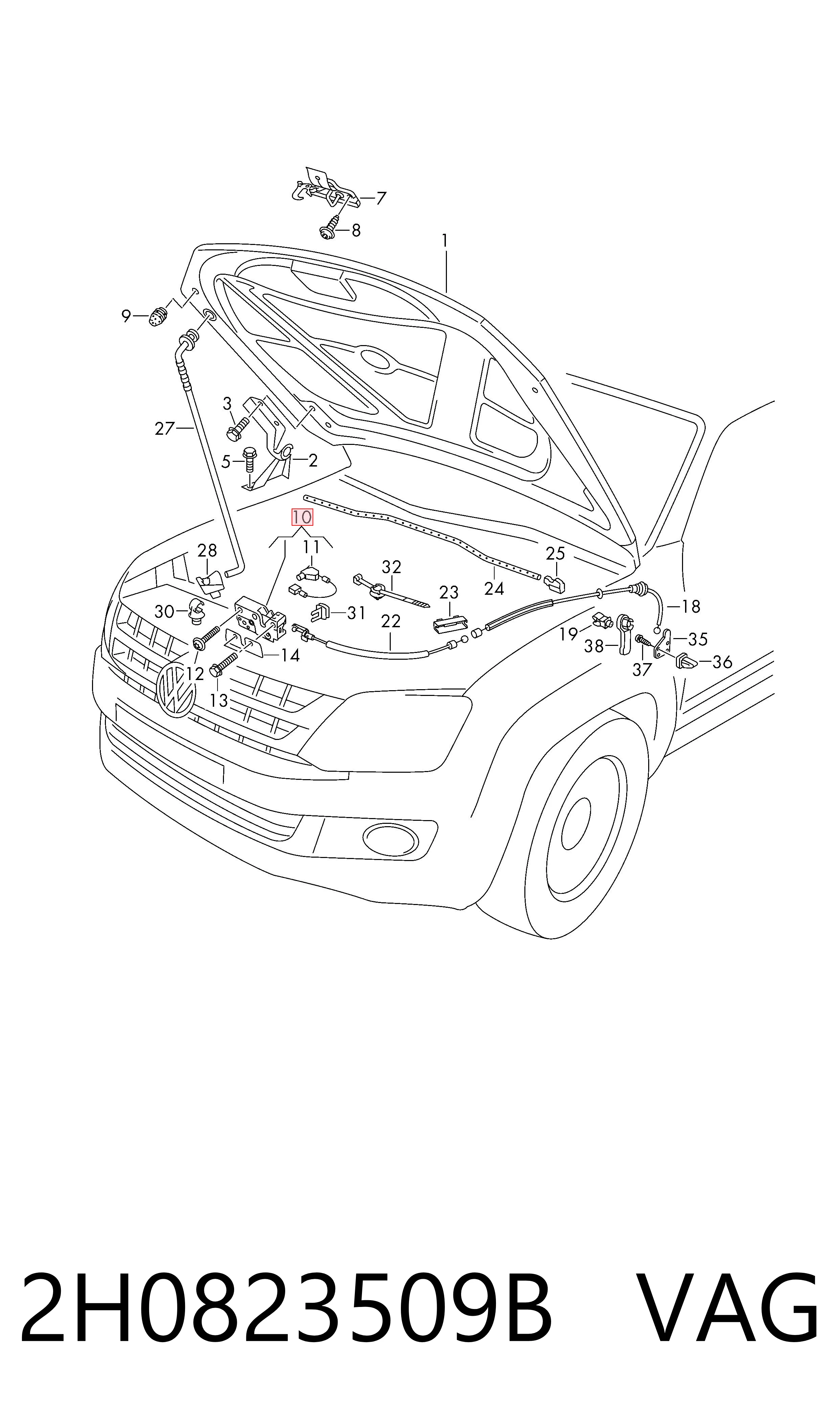  Замок капота Skoda Octavia 