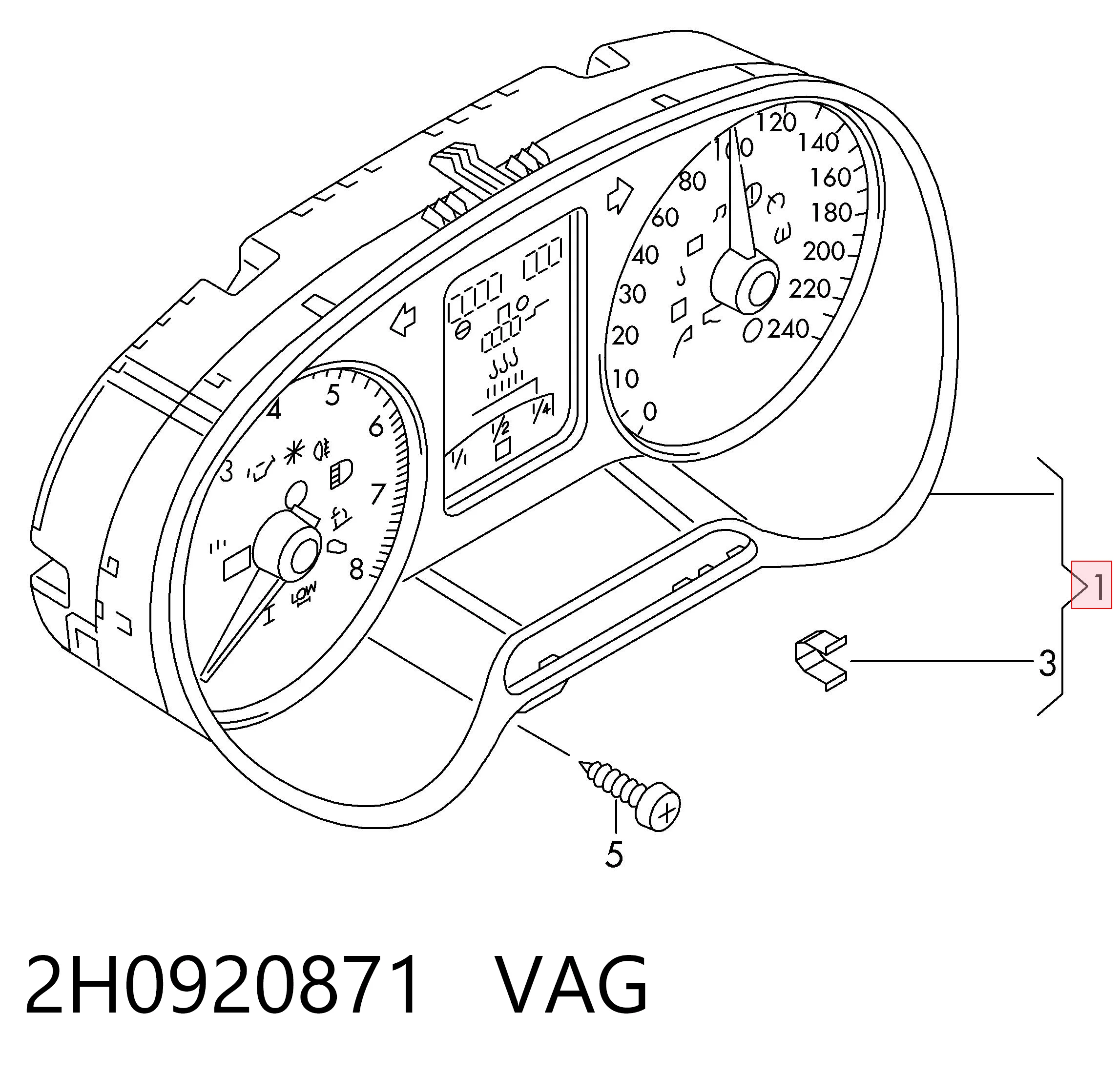 2H0920871 VAG Щиток приборов