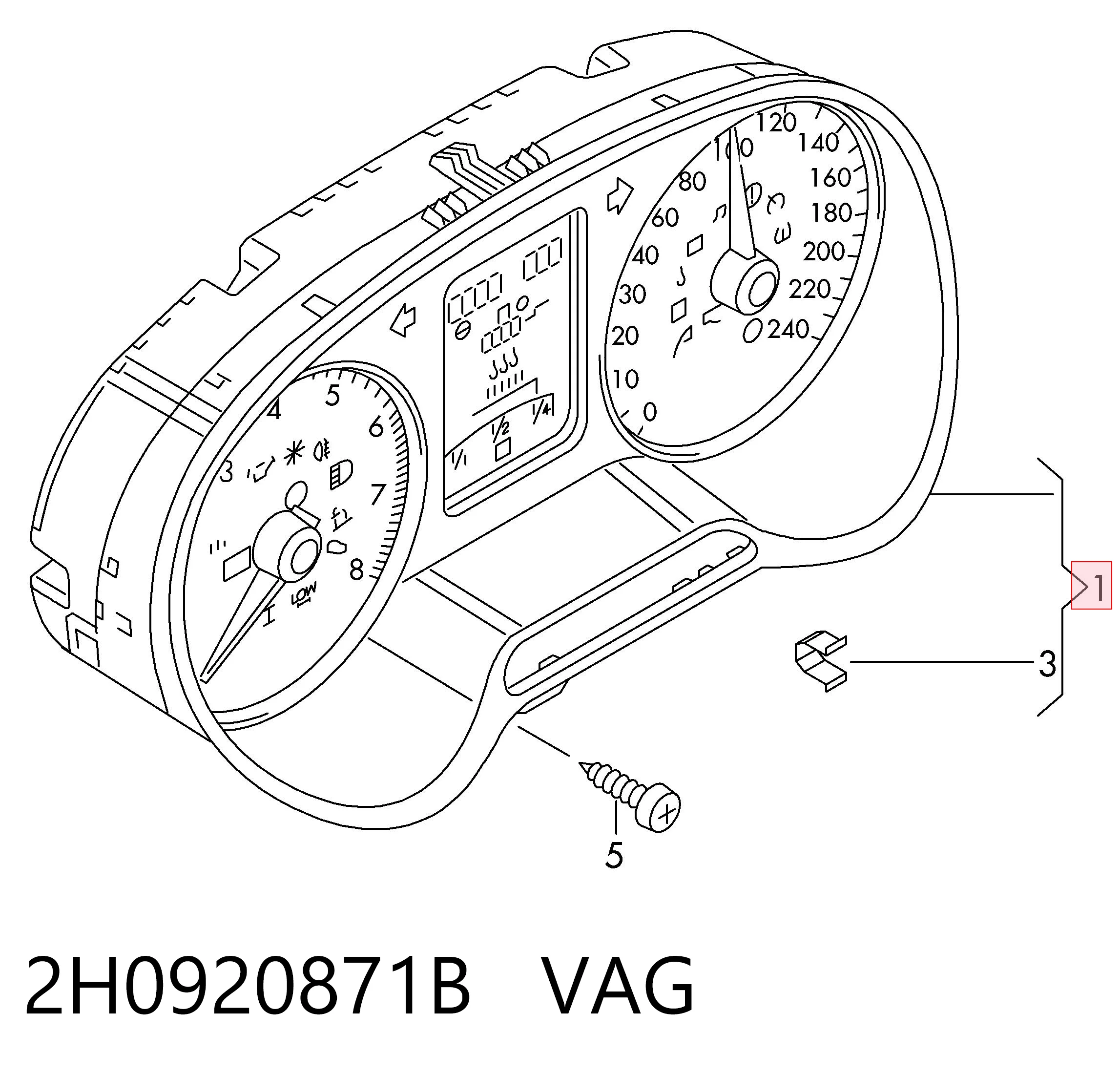 2H0920871B VAG Щиток приборов