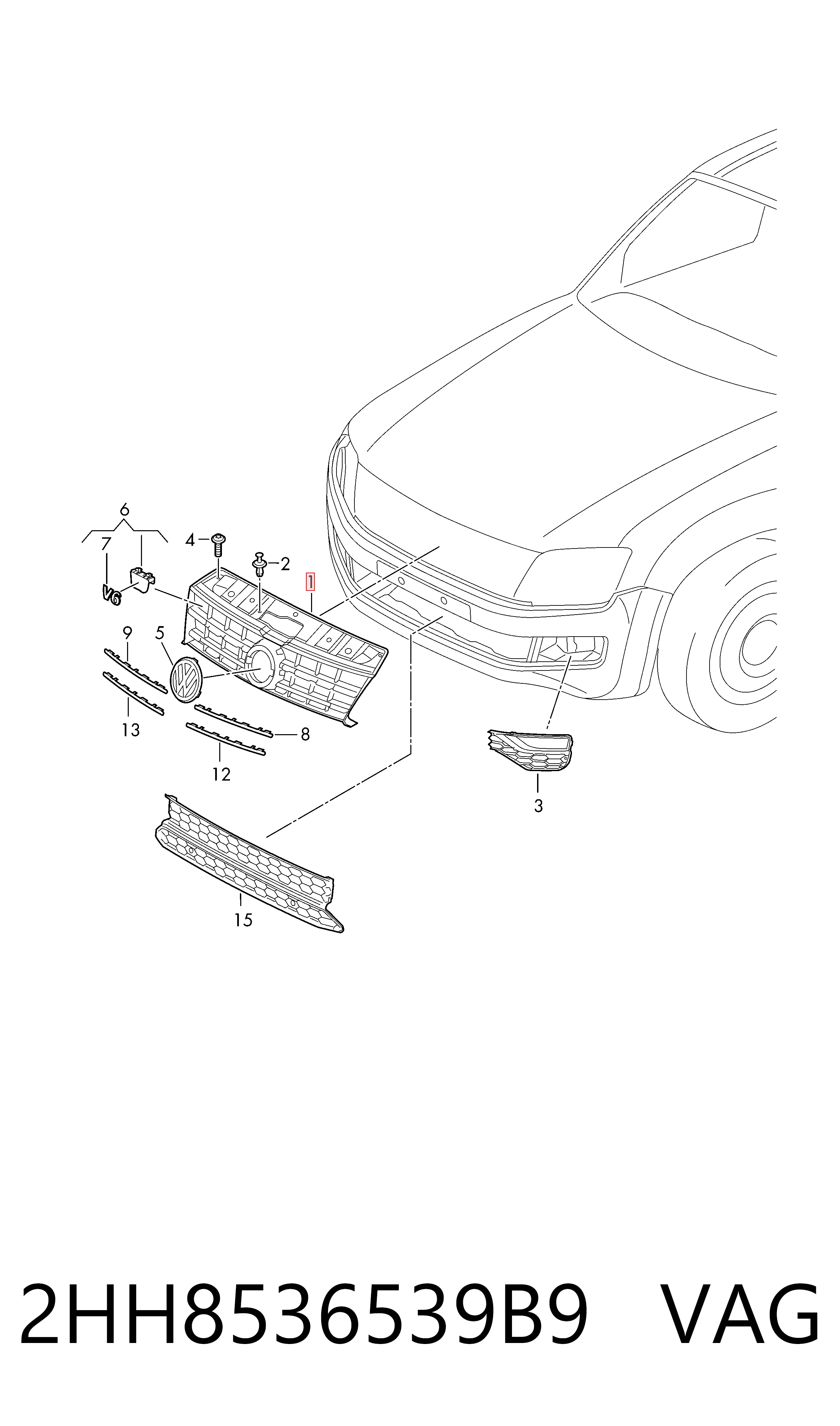 Облицовка радиатора Volkswagen AMAROK пикап (2HA, 2HB, S1B, S6B, S7A, S7B) (2010 - 2026) цена, от 104.16 USD