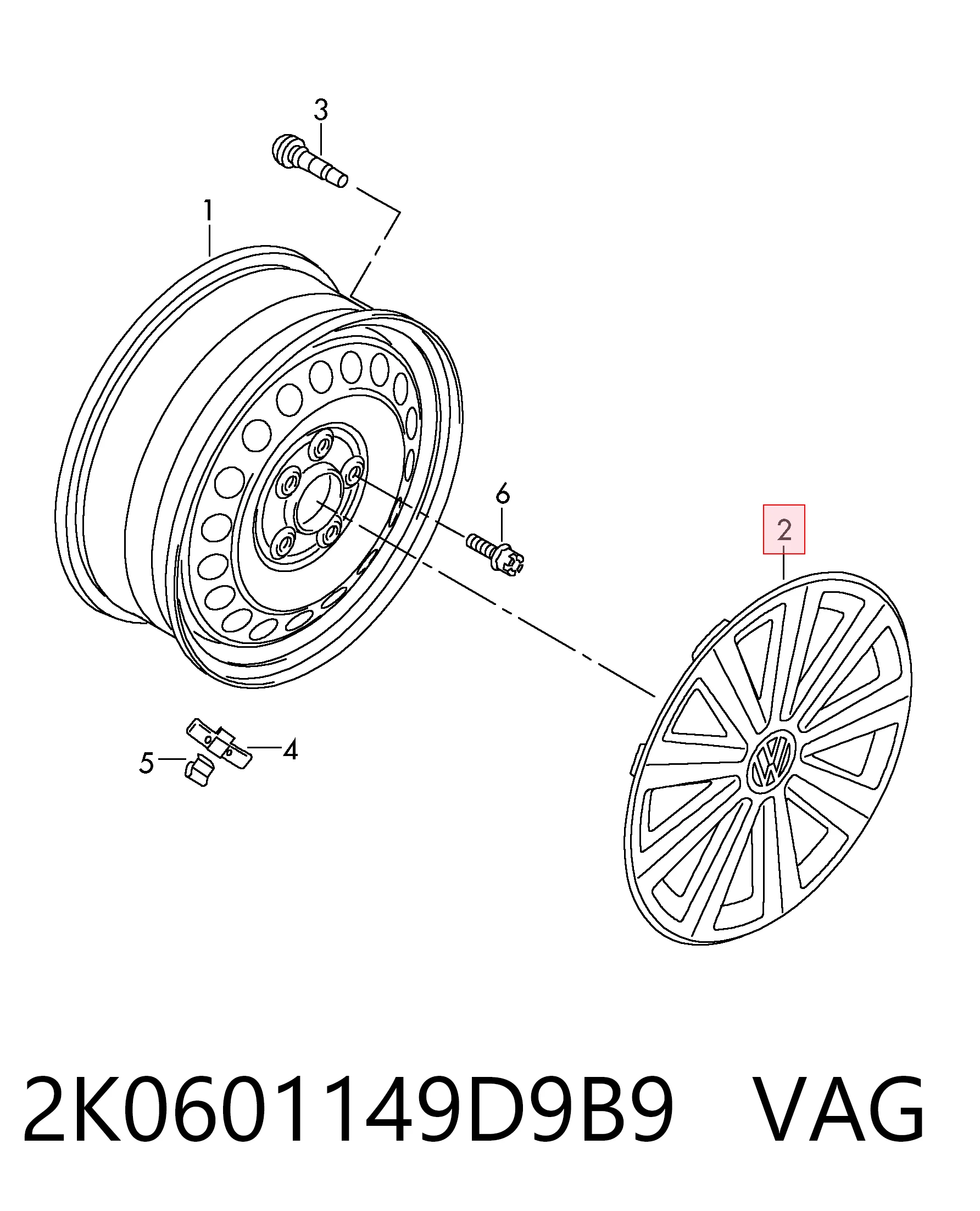 2K0601149D9B9 VAG Колпаки на диски