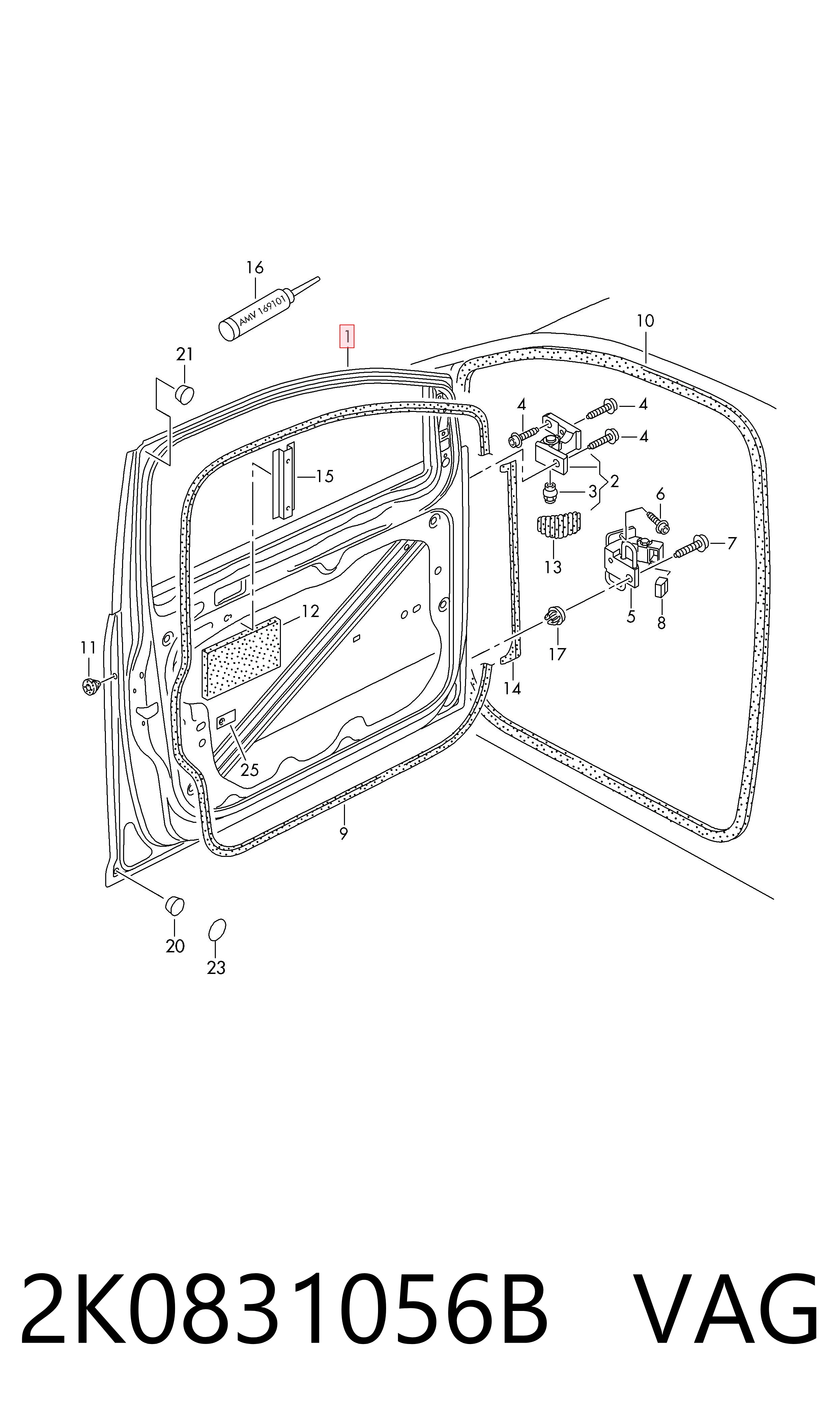 Дверь передняя правая на Volkswagen Caddy III 2KB, 2KJ, 2CB, 2CJ