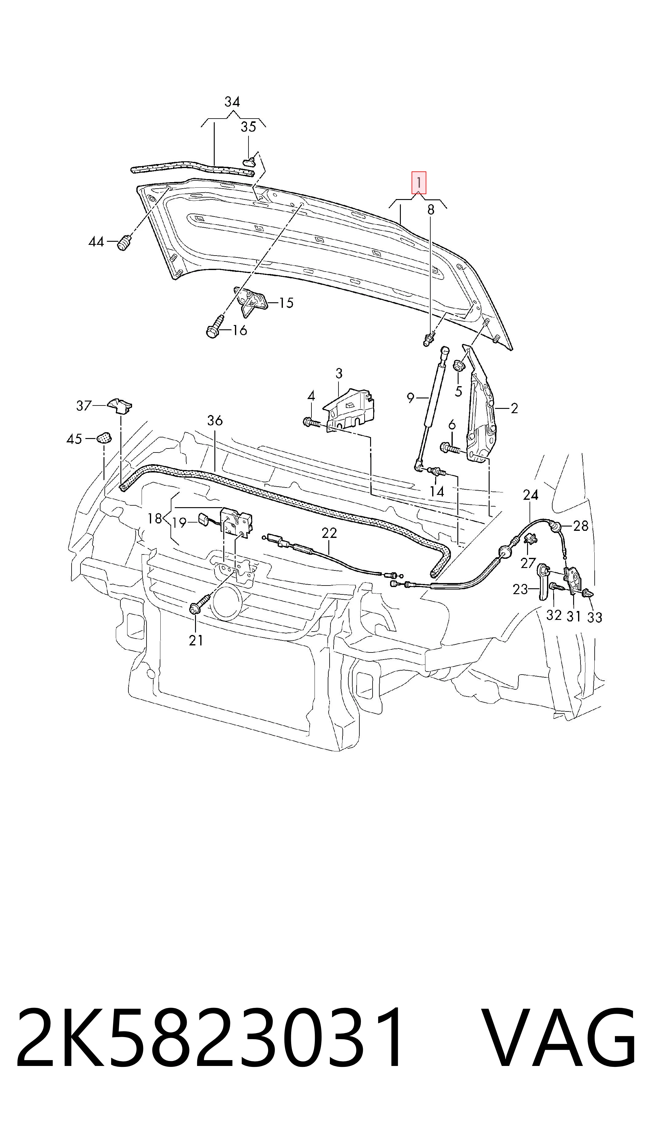 Капот Volkswagen Caddy IV универсал (SAB, SAJ) (2015 - 2026) цена, от 270.10 USD