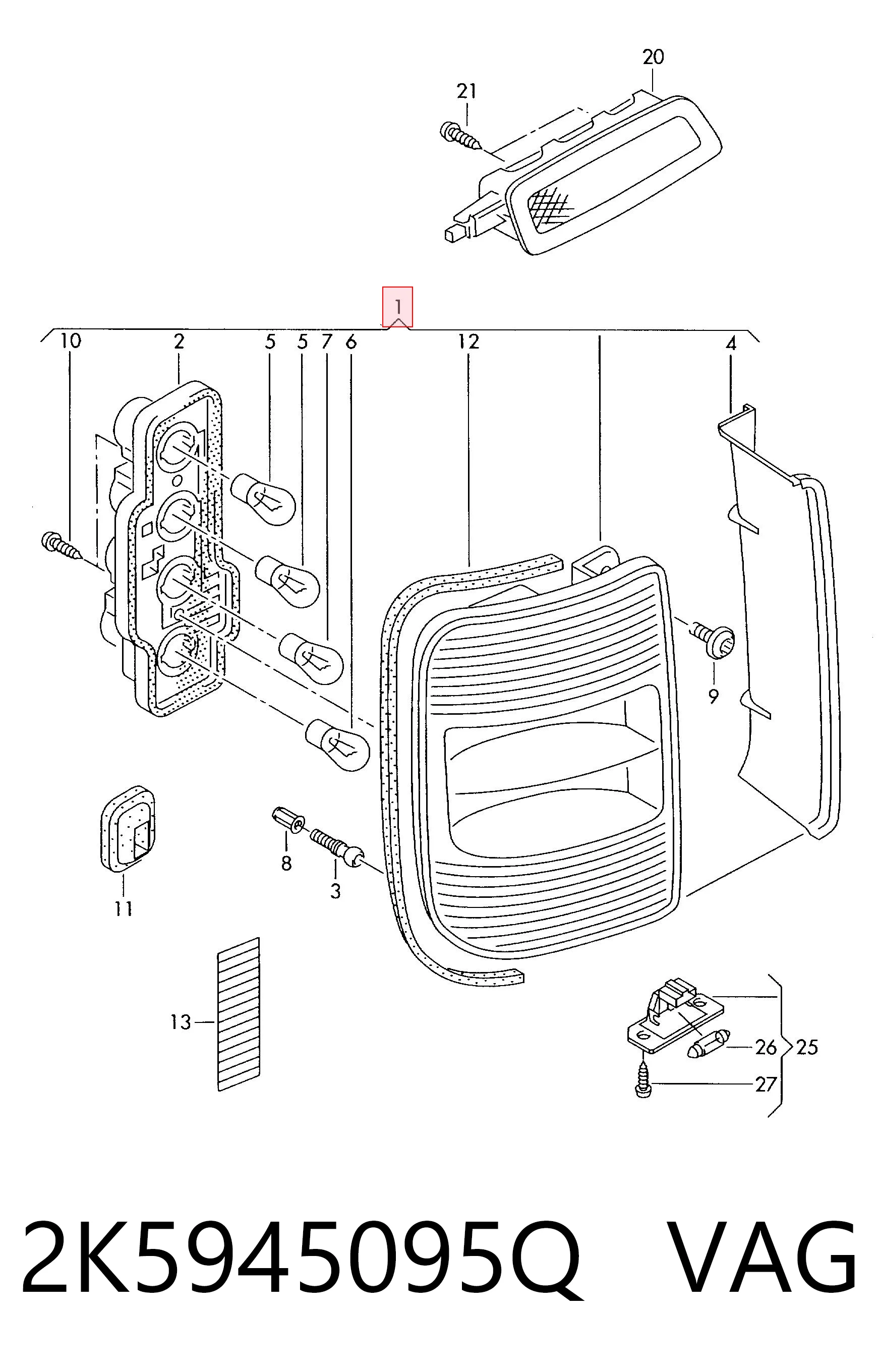 Фонарь задний левый TYC FP7422F3T
