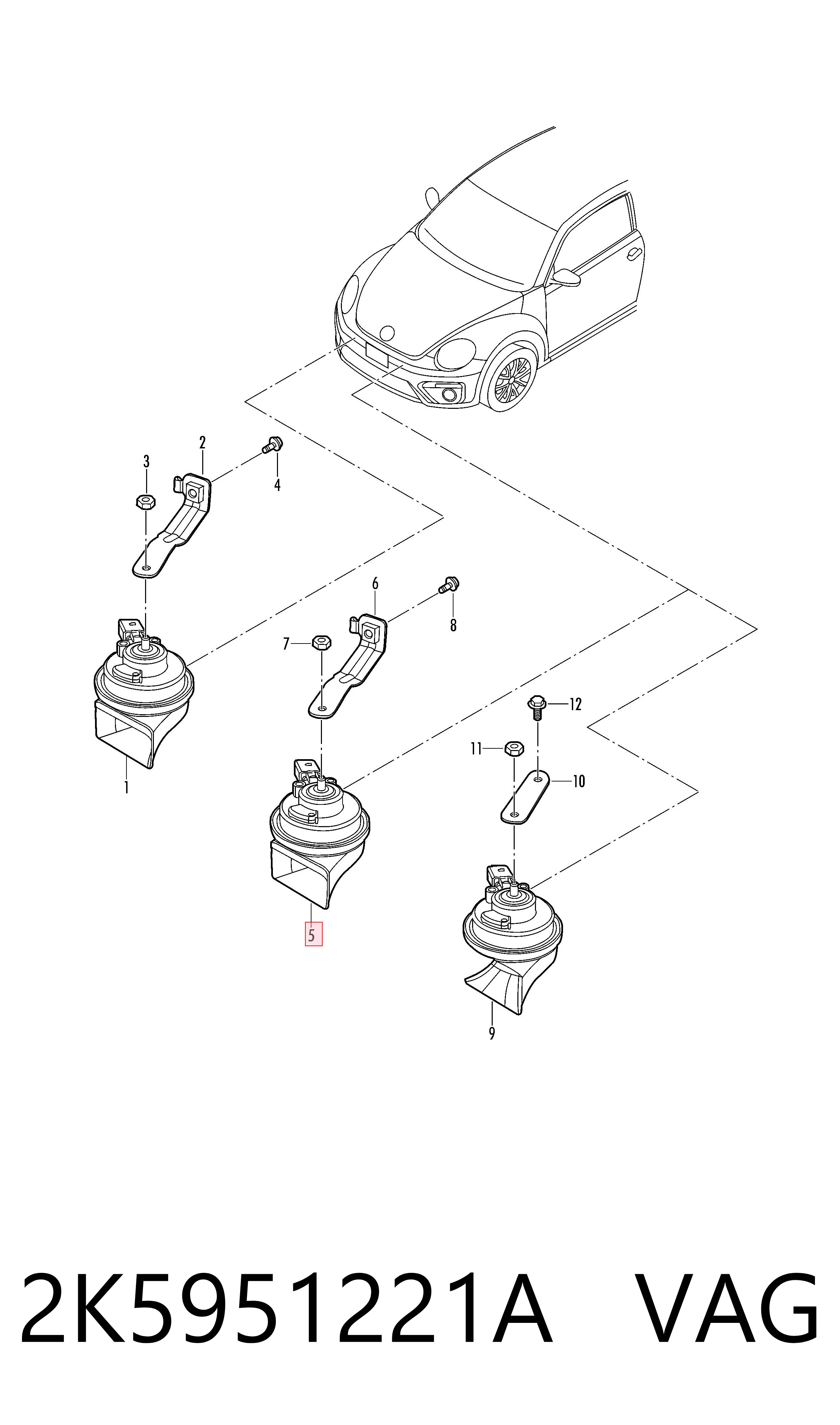 2K5951221A VAG Клаксон