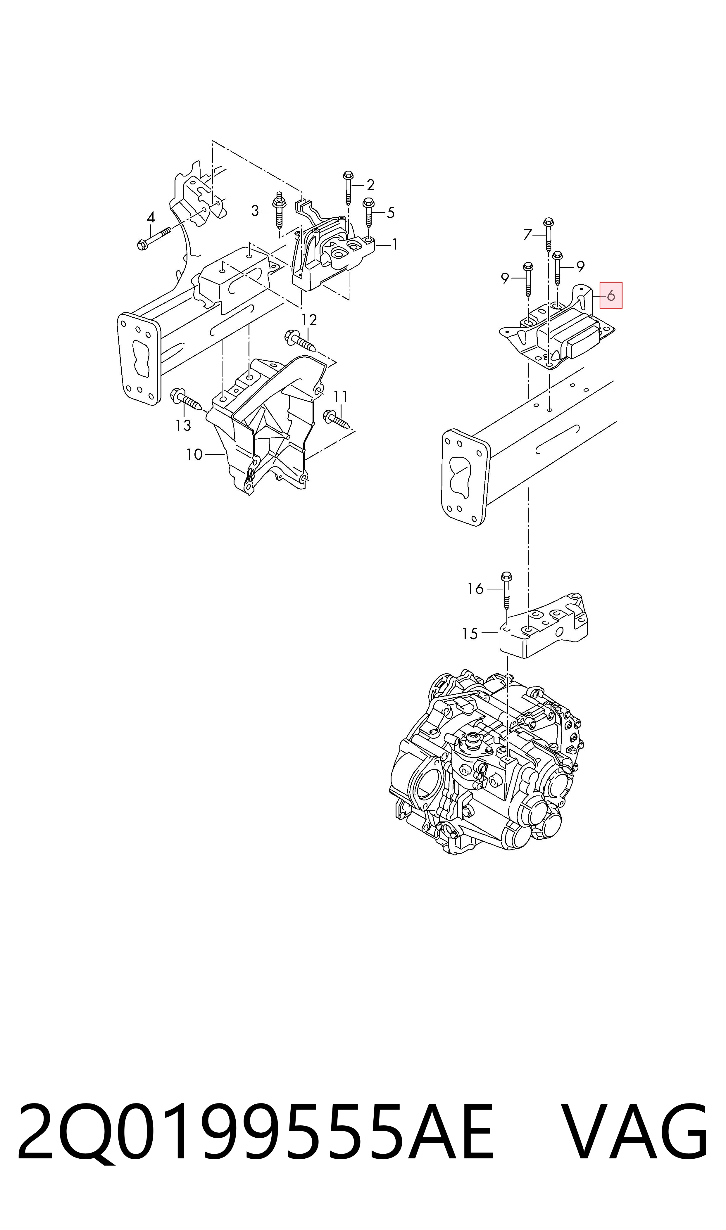 Подушка (опора) двигателя, левая на Volkswagen Polo VI AW1, BZ1, AE1