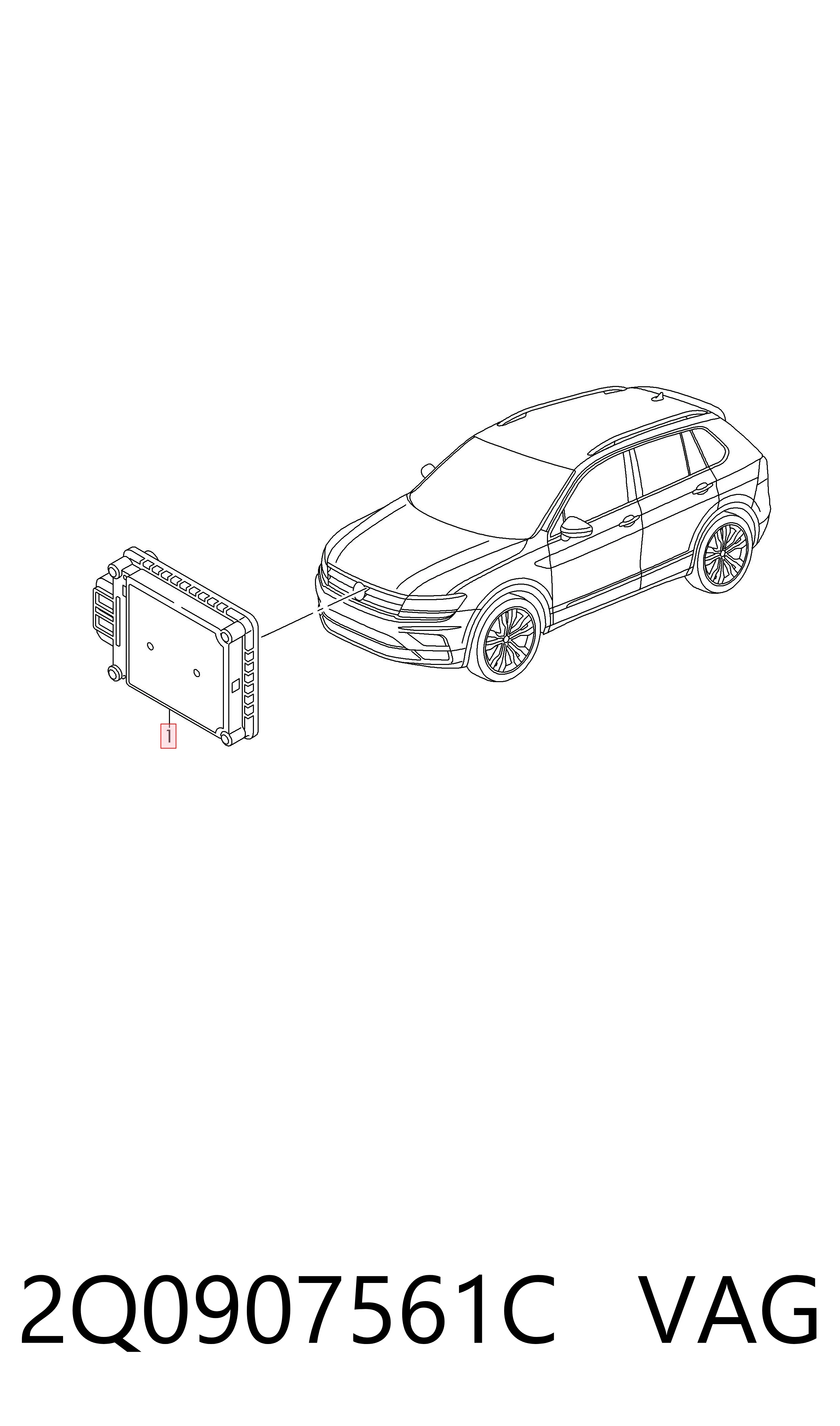 2Q0907561C VAG Радарный датчик дистанции