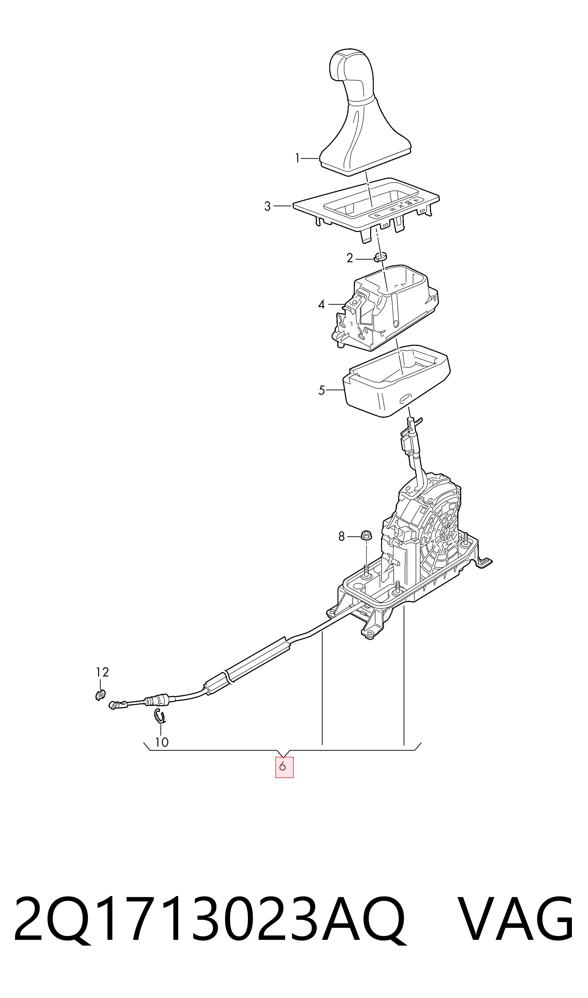 Механизм переключения передач VAG 2Q1713023AQ цена, от 889.72 USD