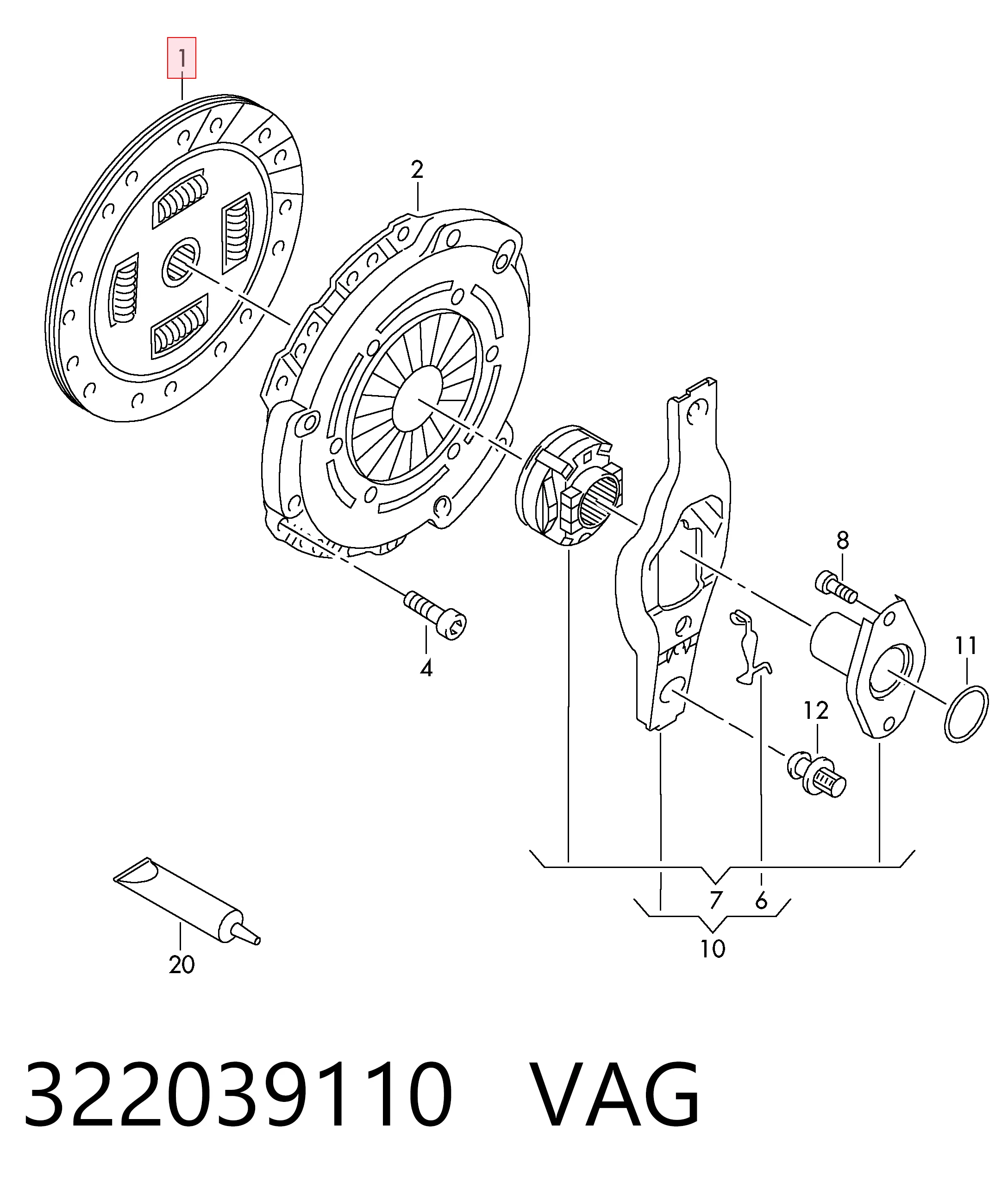  Диск сцепления Volkswagen Caddy 4
