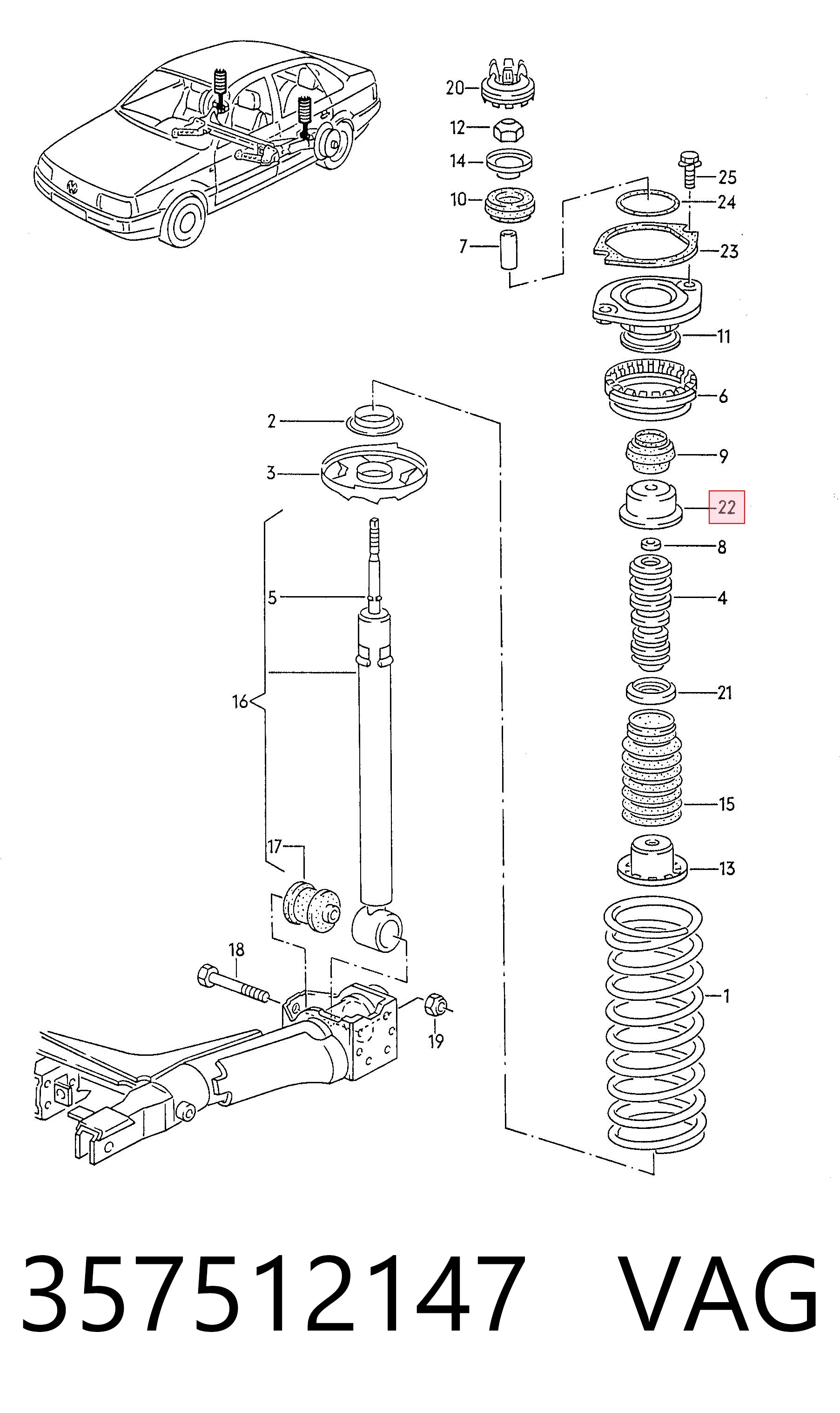 Опора амортизатора на Volkswagen Lupo  6X, 6E