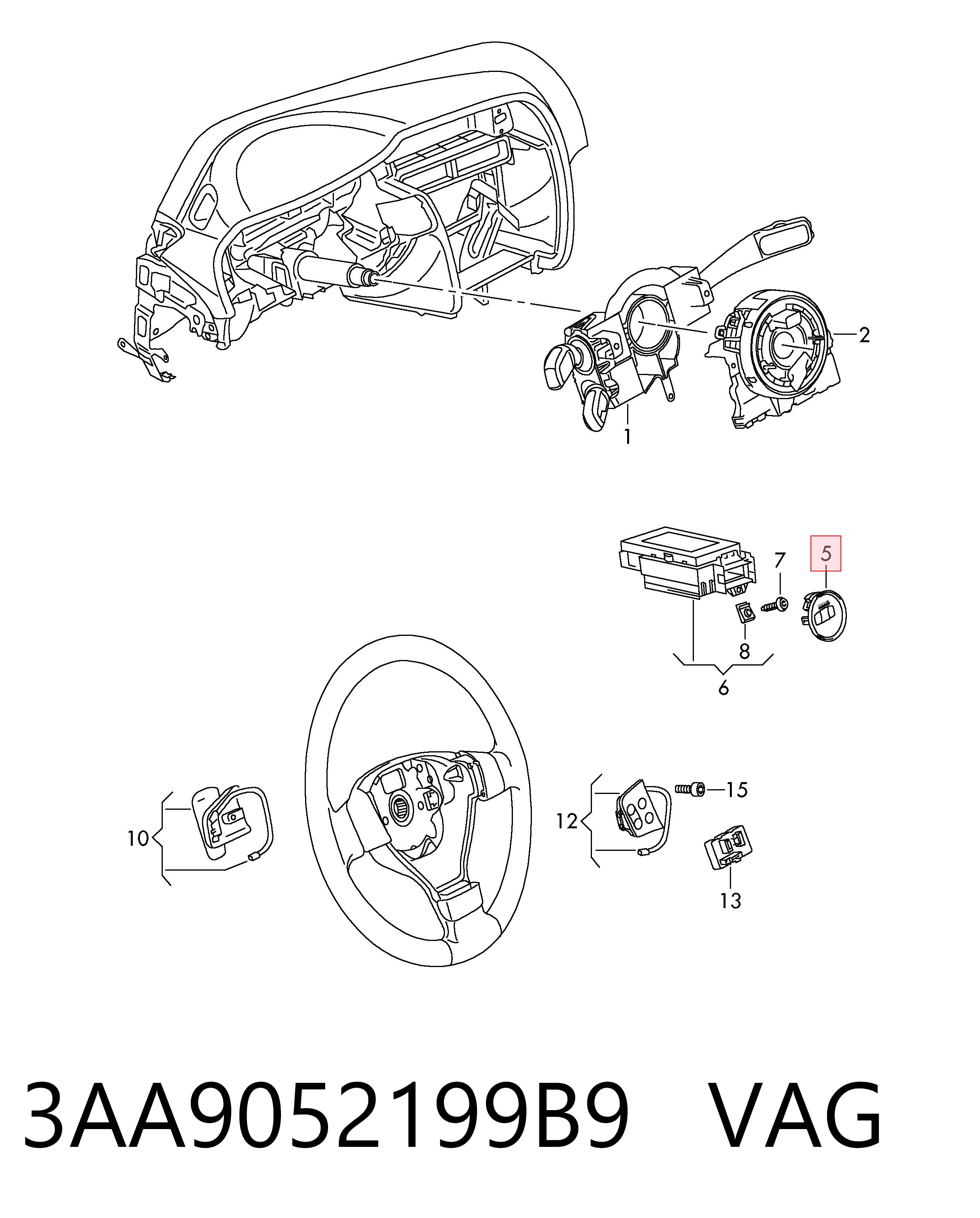 3AA9052199B9 VAG Кнопка стоп-старт