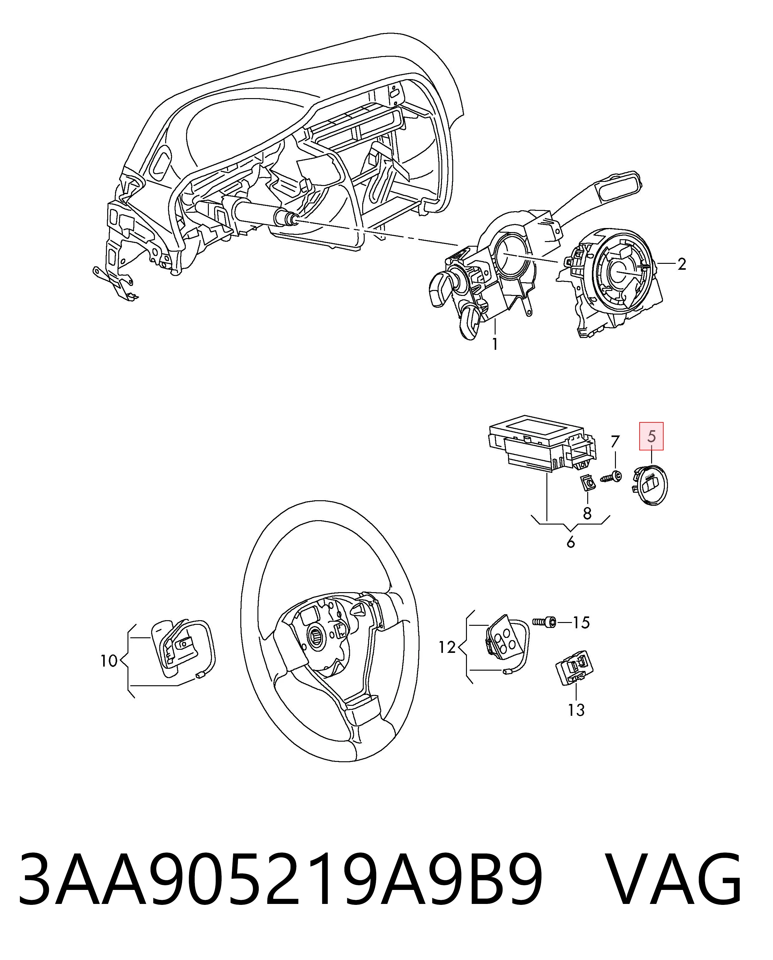 3AA905219A9B9 VAG Кнопка стоп-старт