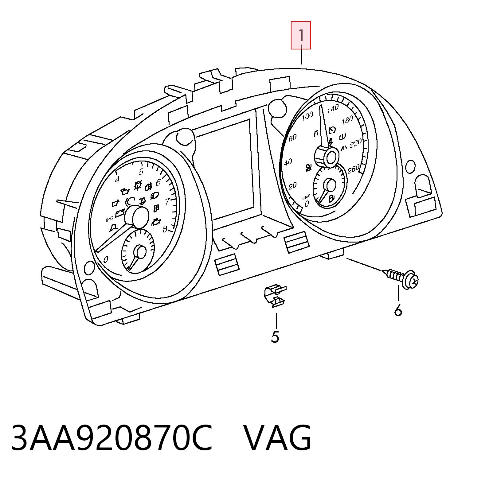 Приборная доска (щиток приборов) VAG 3AA920870C цена, от 574.91 USD