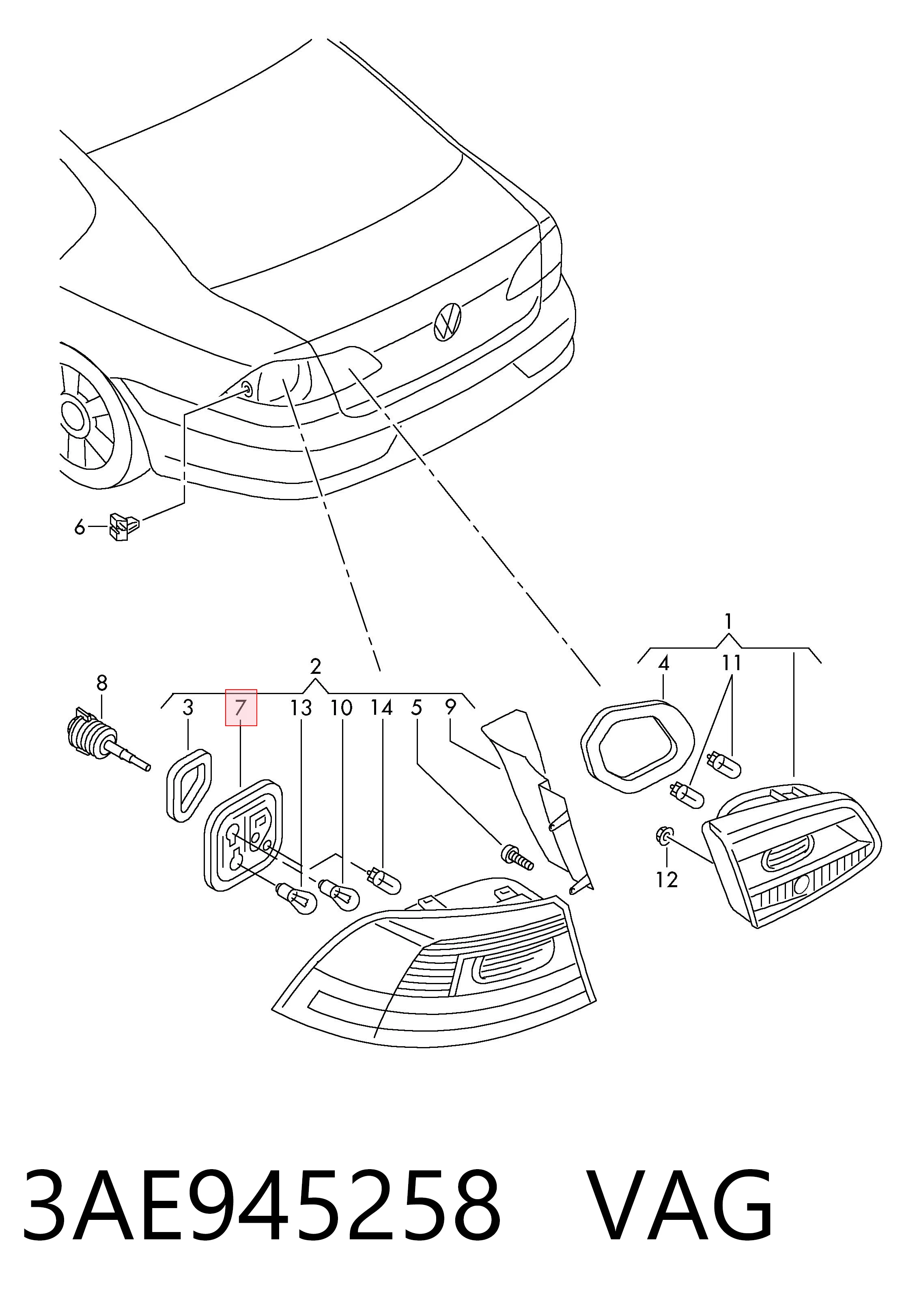 3AE945258 VAG 