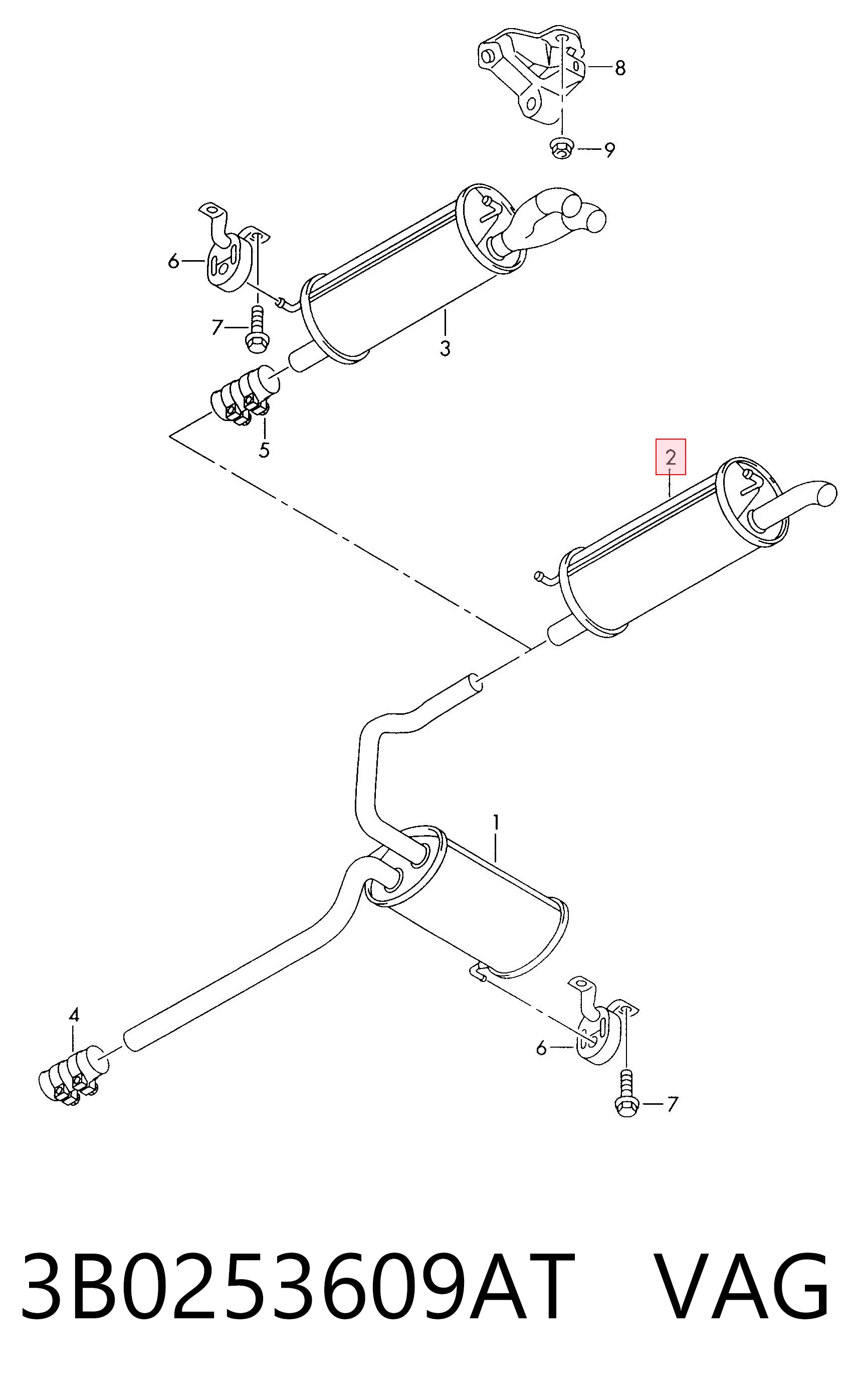  Глушитель задний Volkswagen Passat 
