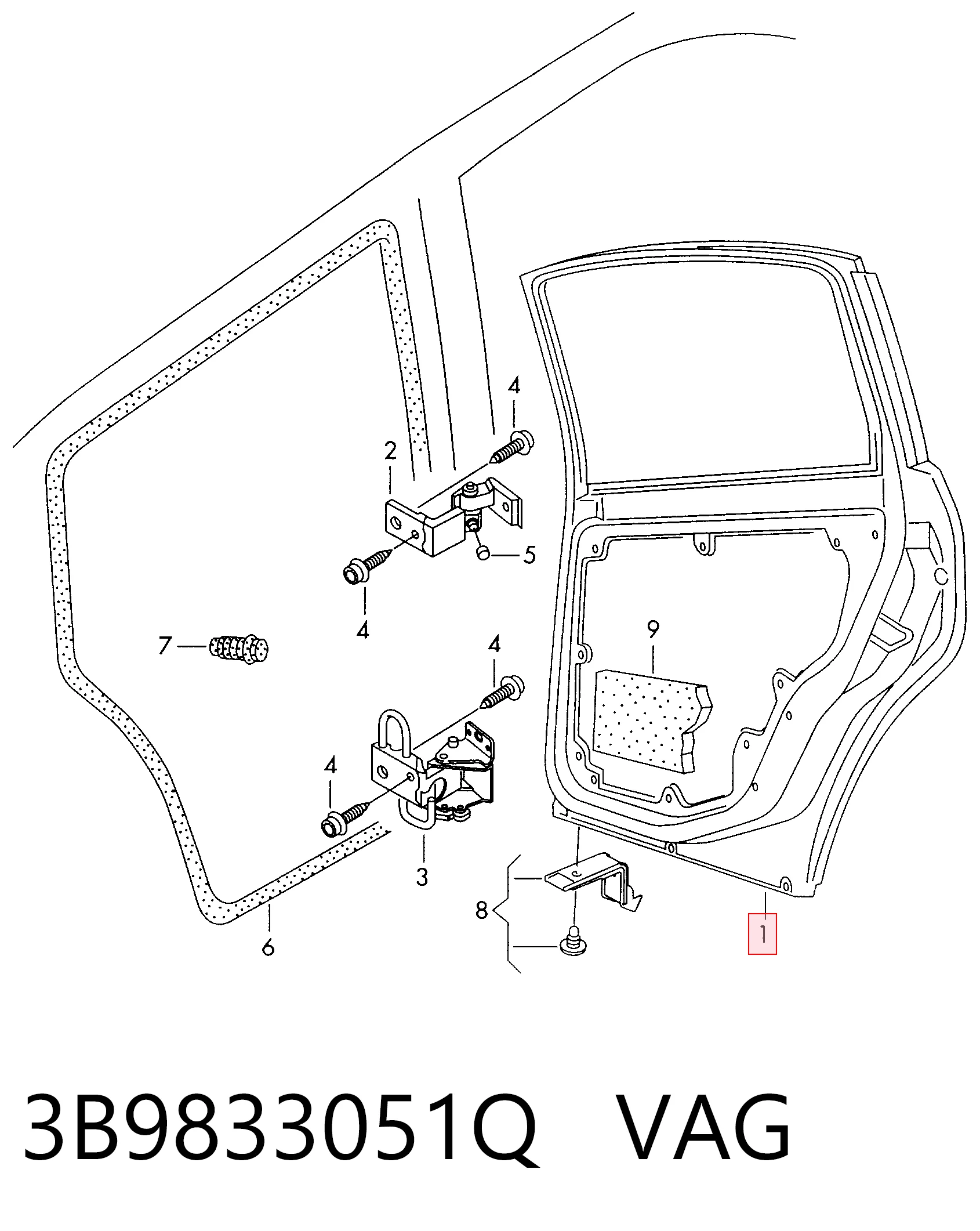 Дверь пассажирская задняя левая на Volkswagen Passat B5 3B6