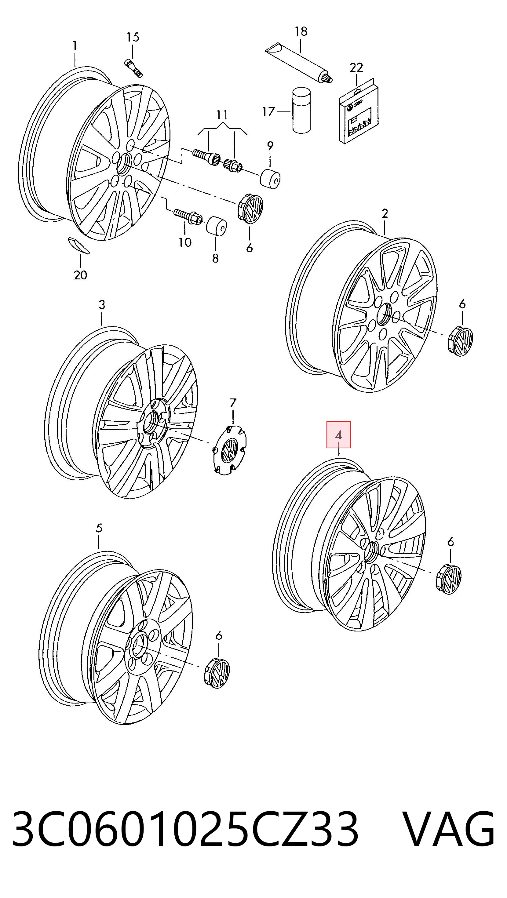 3C0601025CZ33 VAG Оригинальные диски