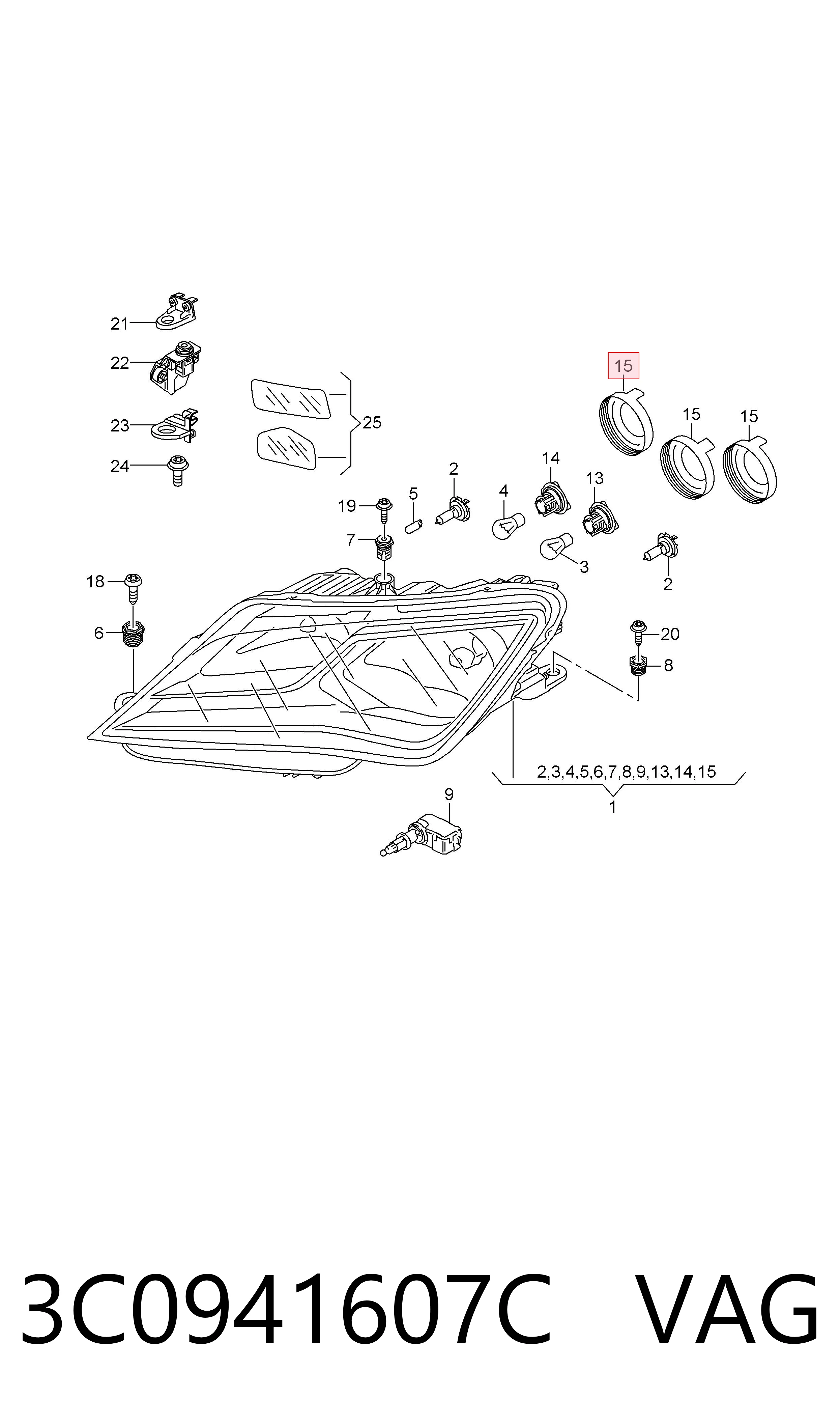  VAG 3C0941607C цена, от 8.87 USD