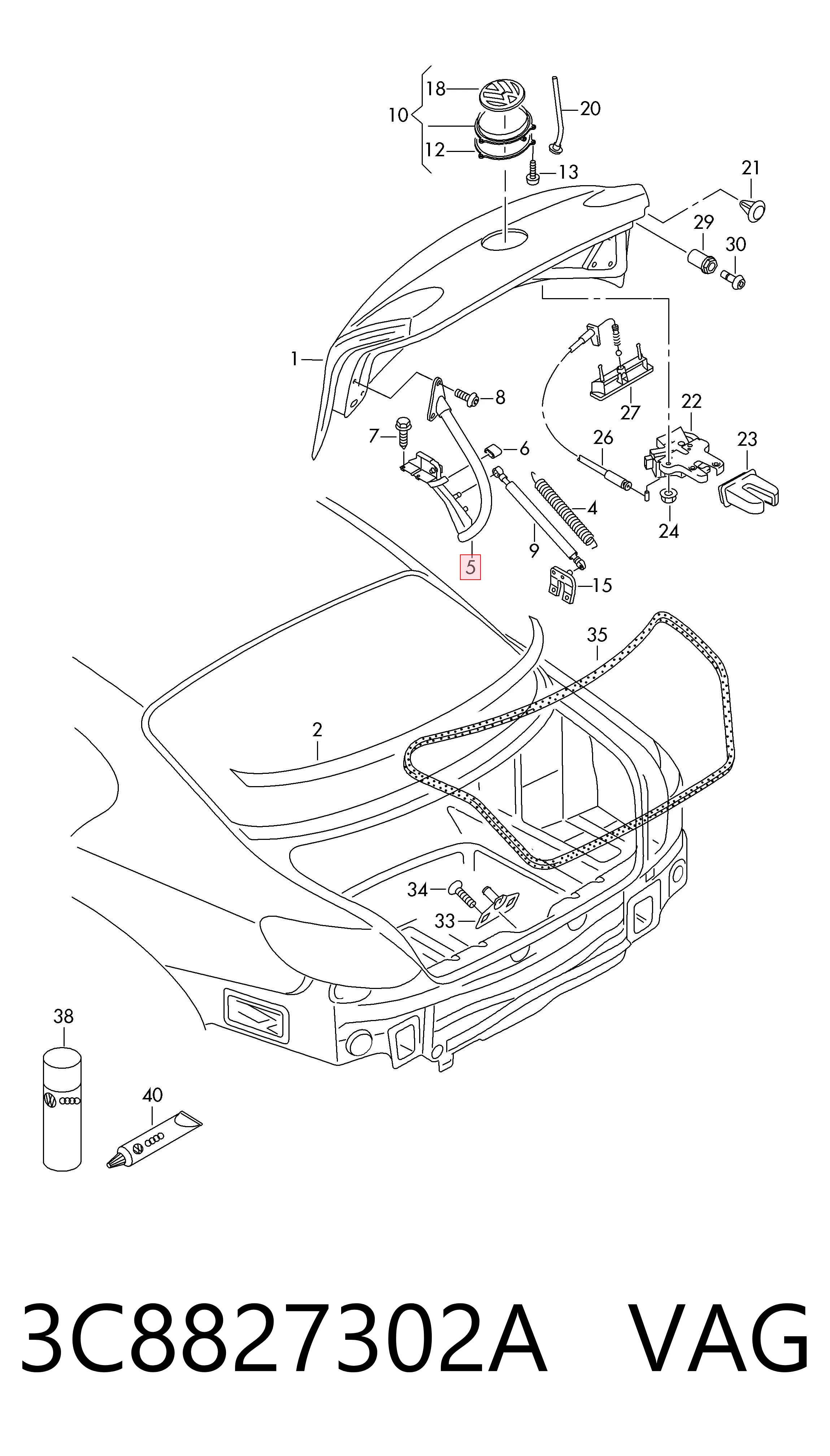 3C8827302A VAG Петля крышки багажника