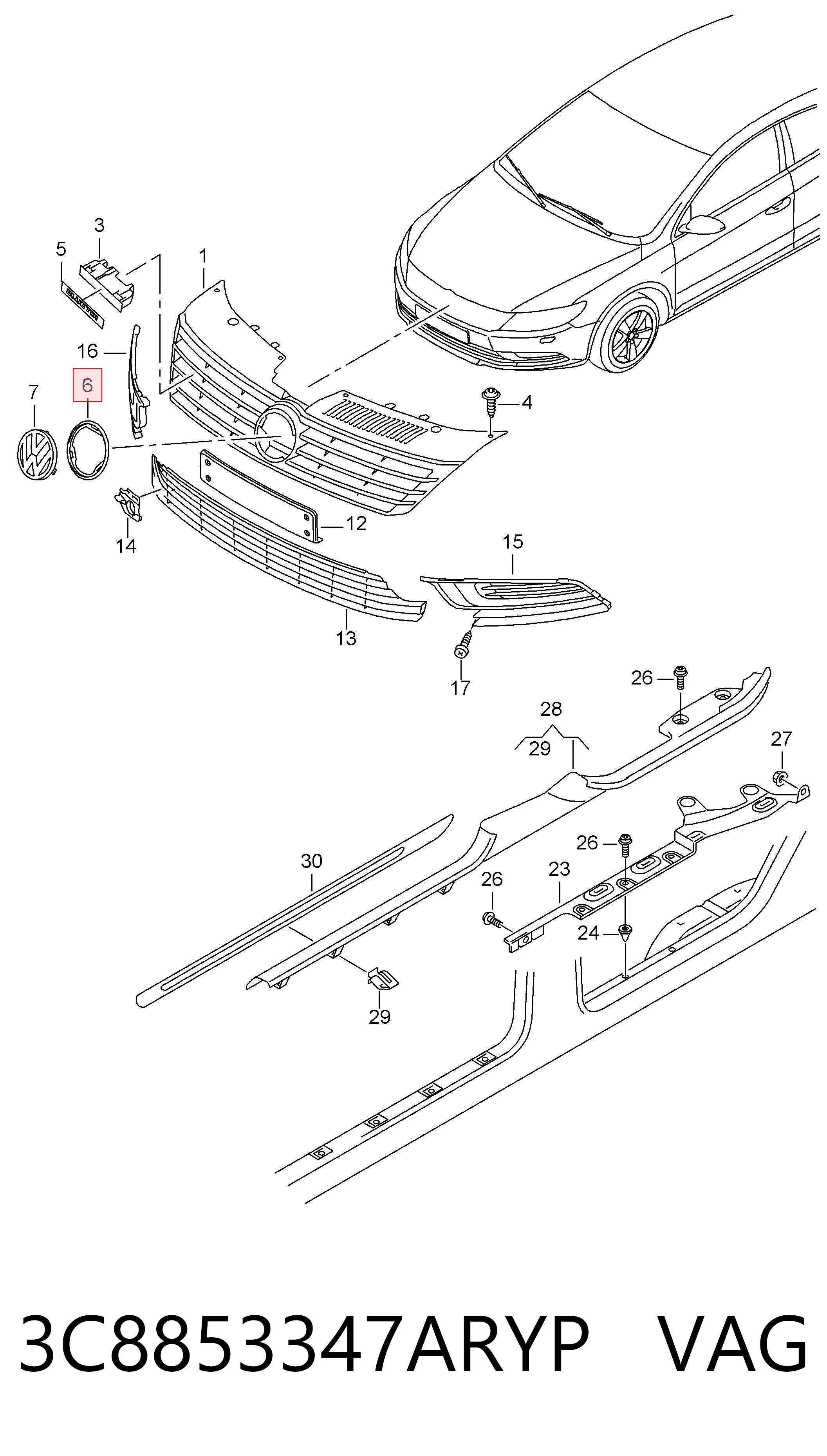  VAG 3C8853347ARYP цена, от 65.72 USD