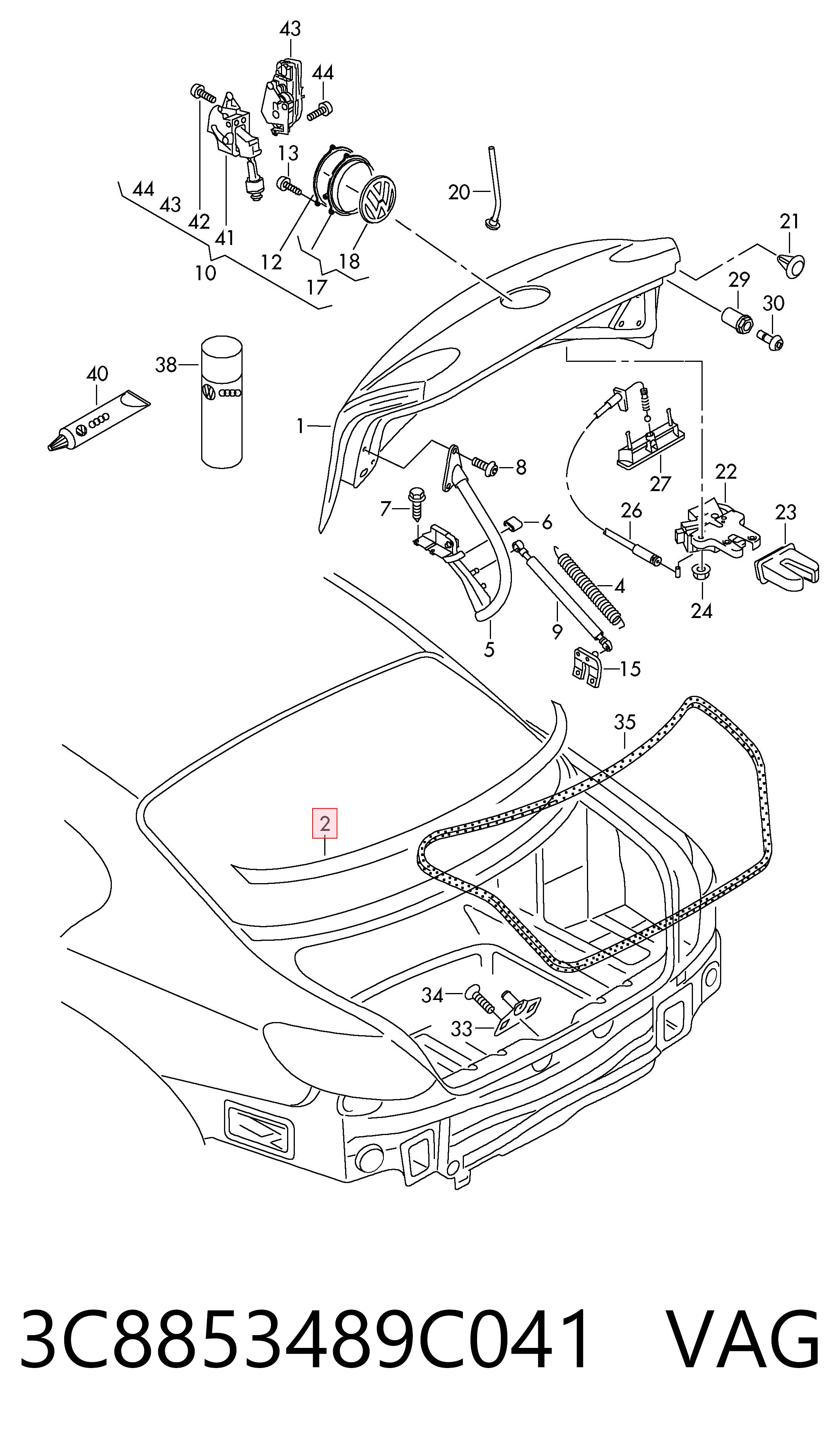 Купить 3C8853465A Ford Молдинг стекла заднего нижний