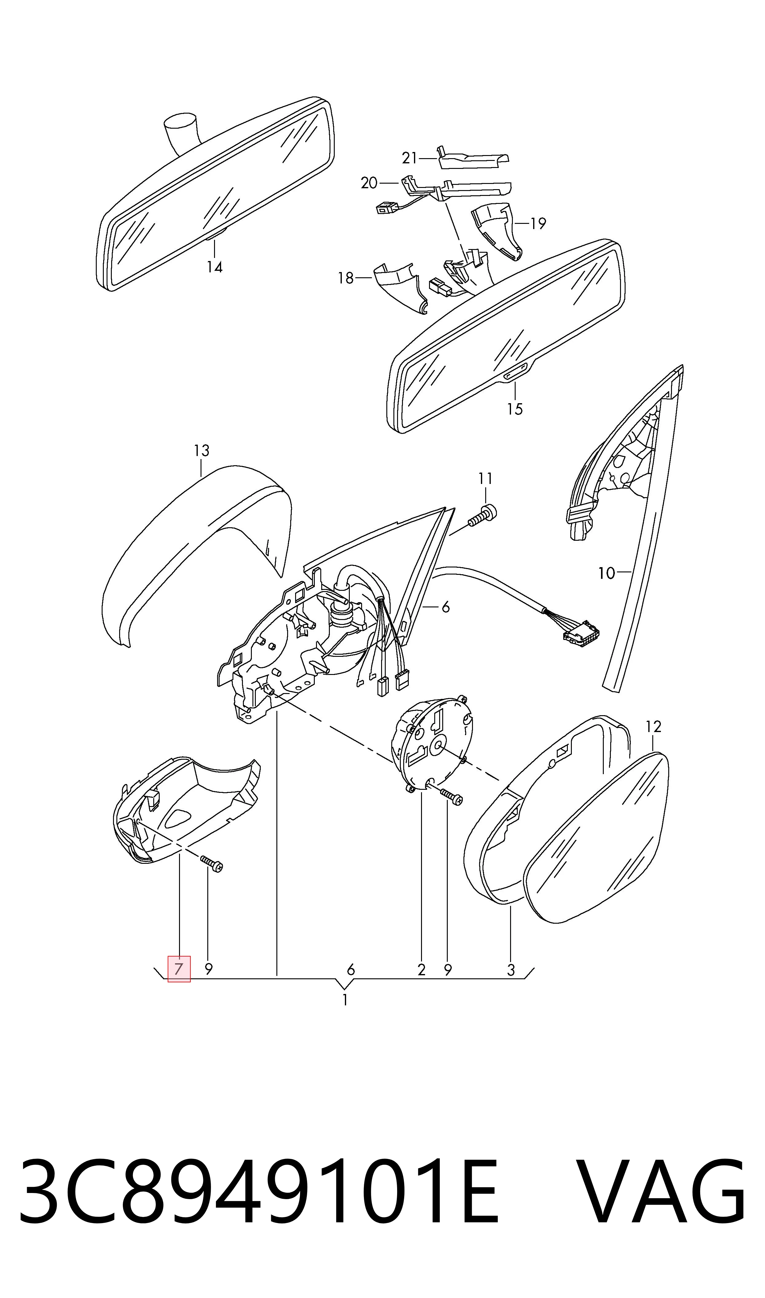 Указатель поворота зеркала левый 3L949001 AND