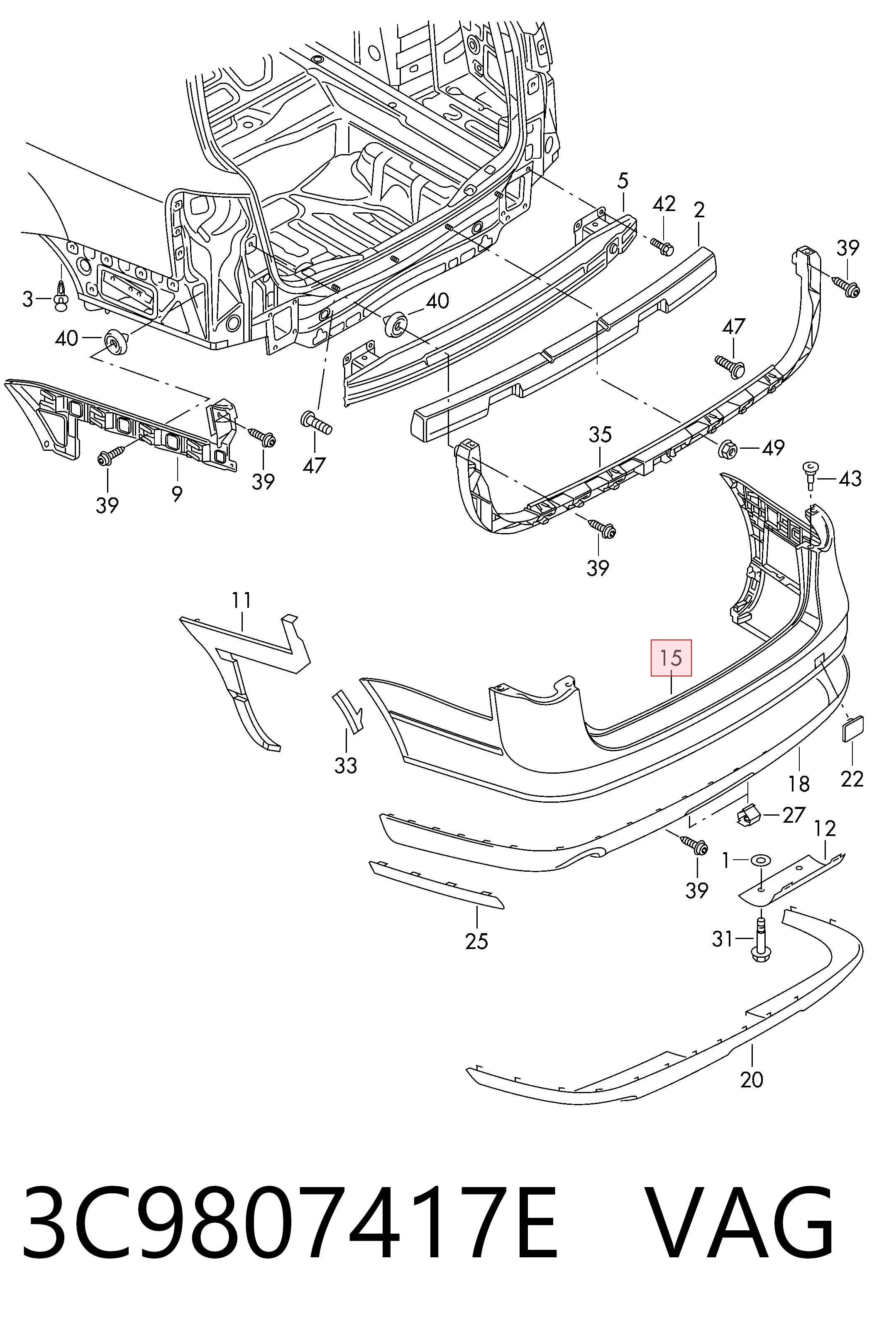 Бампер задний Polcar 9555964J цена, от 76.02 USD