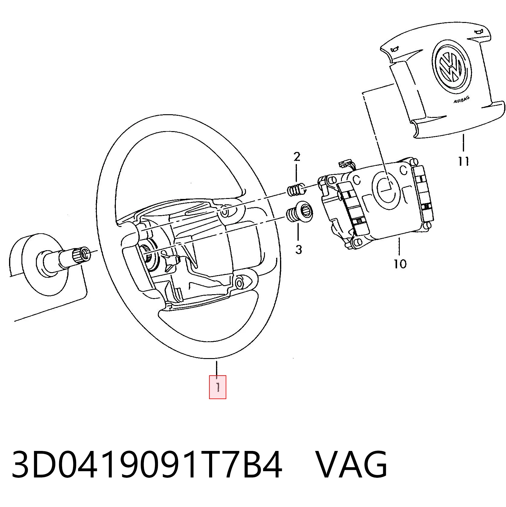 3D0419091T7B4 VAG Колесо рулевое