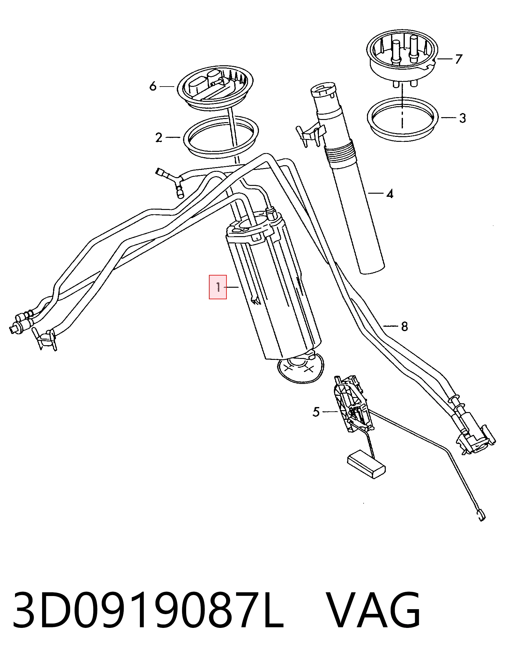 3D0919087L VAG Топливный насос электрический погружной