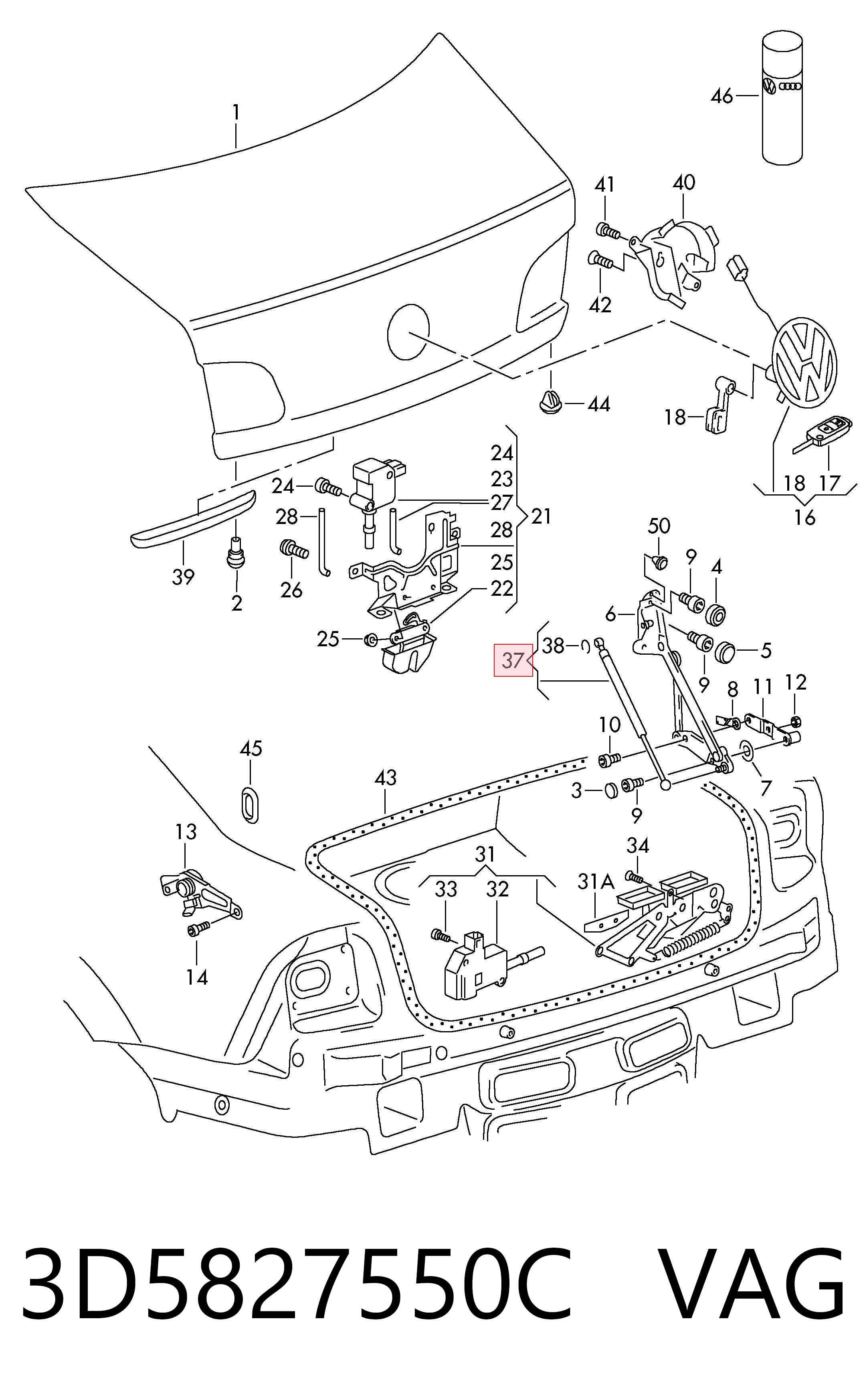 Амортизатор багажника GS1137 Magneti Marelli